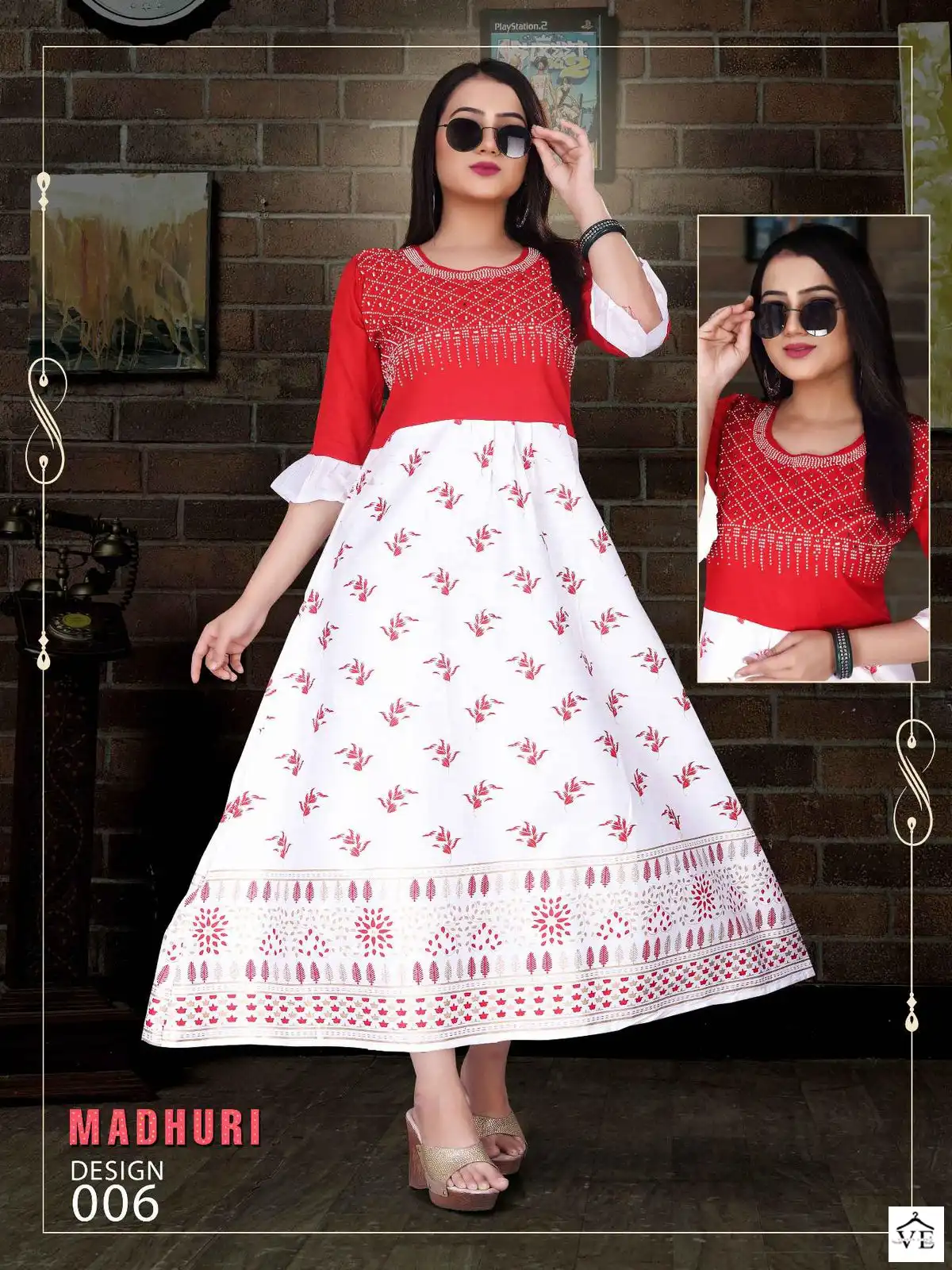 VE Beauty Queen Madhuri Vol 1 Rayon Wholesale Kurti Catalog — Wholesale Kurtis, MPA wholesale from Surat - Gallery Image 10