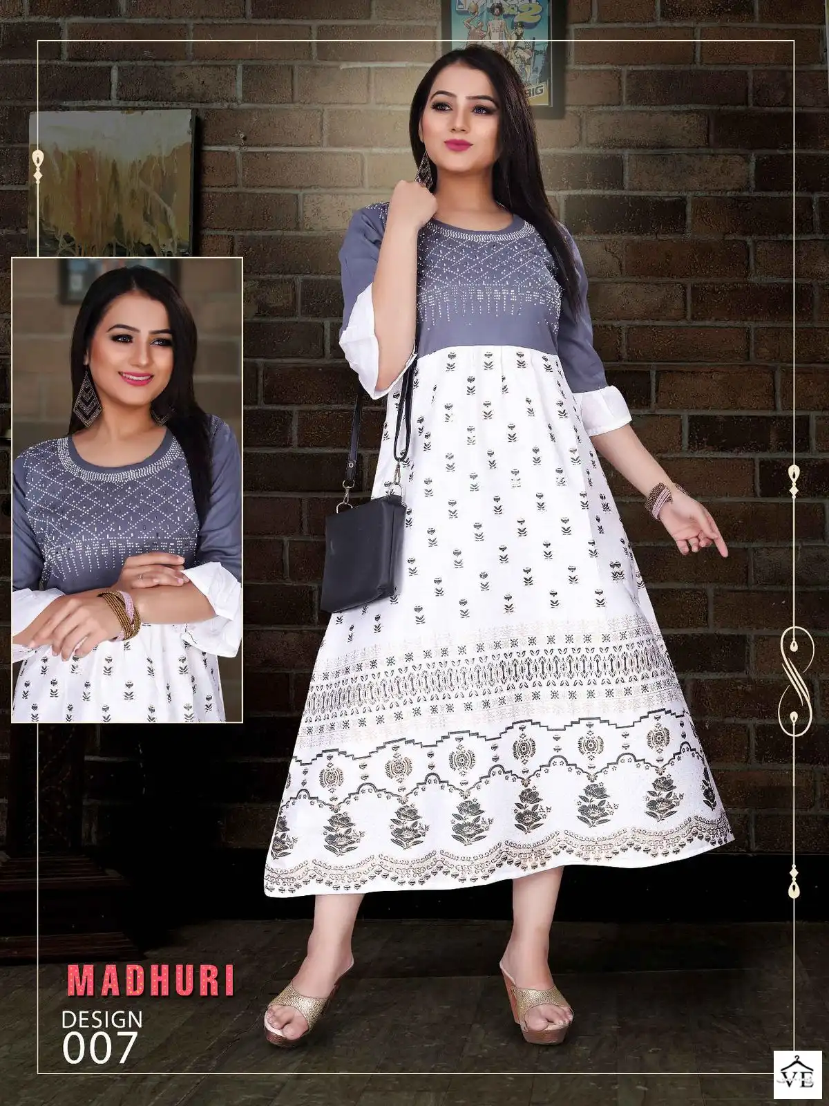 VE Beauty Queen Madhuri Vol 1 Rayon Wholesale Kurti Catalog — Wholesale Kurtis, MPA wholesale from Surat - Gallery Image 2