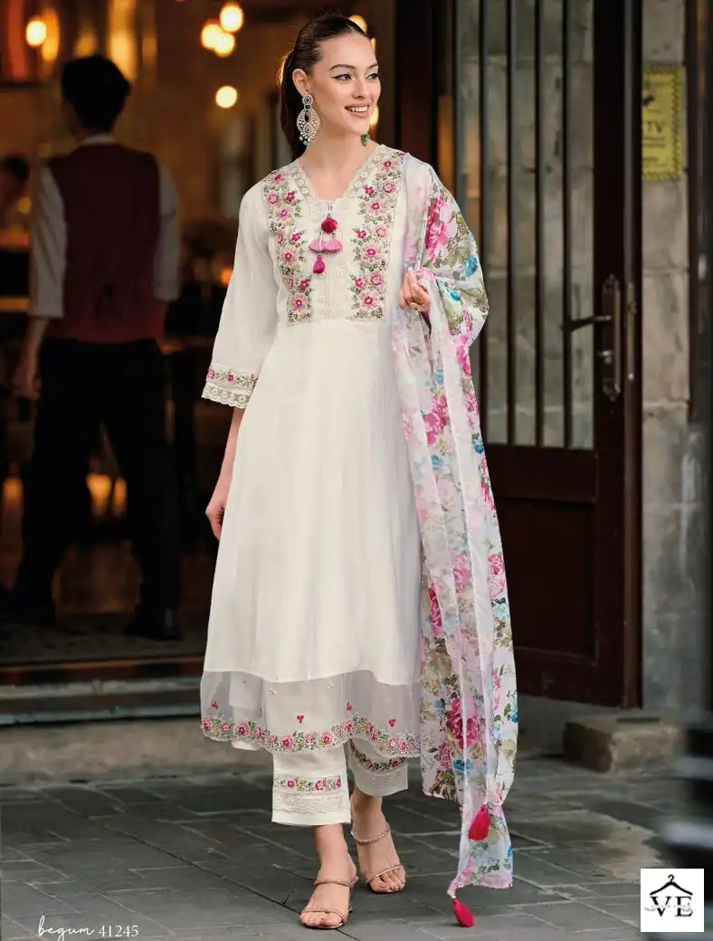 Kailee Fashion Begum Vol-4 Pure Viscose Silk Wholesale Readymade Suits Catalog