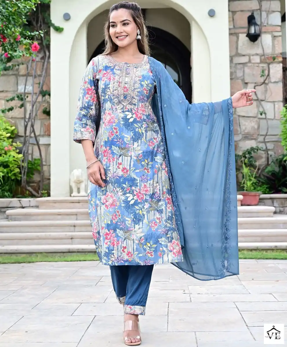 VE Bhargavi Pure Muslin Wholesale Readymade Suit Catalog — Wholesale Salwar Suits, MPA wholesale from Surat — view 1
