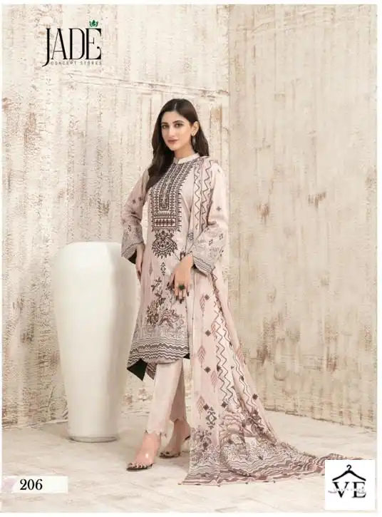 Jade Bin Saeed Heavy Cotton Luxury Collection Vol 2 Pure Heavy Lawn Cotton Wholesale Pakistani Suit Catalog — Wholesale Salwar Suits, MPA wholesale from Surat - Gallery Image 5