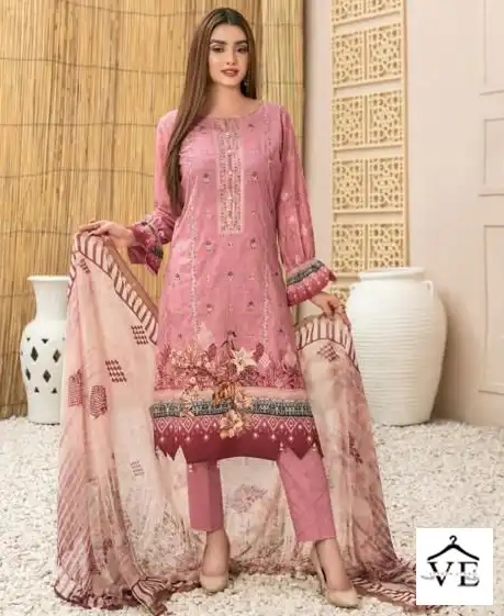Jade Bin Saeed Heavy Cotton Luxury Collection Vol 2 Pure Heavy Lawn Cotton Wholesale Pakistani Suit Catalog — Wholesale Salwar Suits, MPA wholesale from Surat — view 1
