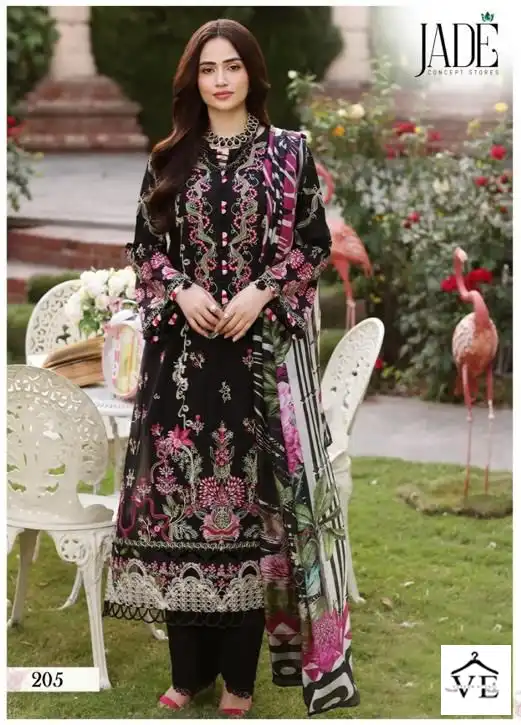 Jade Bin Saeed Heavy Cotton Luxury Collection Vol 2 Pure Heavy Lawn Cotton Wholesale Pakistani Suit Catalog — Wholesale Salwar Suits, MPA wholesale from Surat - Gallery Image 2