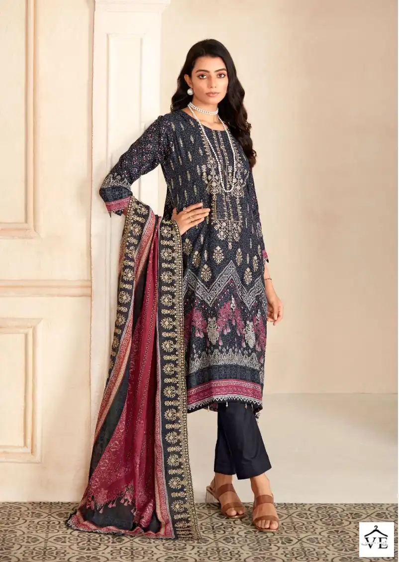Cosmos Bin Saeed Vol 1 Cotton Wholesale Pakistani Salwar Suit Catalog — Wholesale Salwar Suits, MPA wholesale from Surat - Gallery Image 3