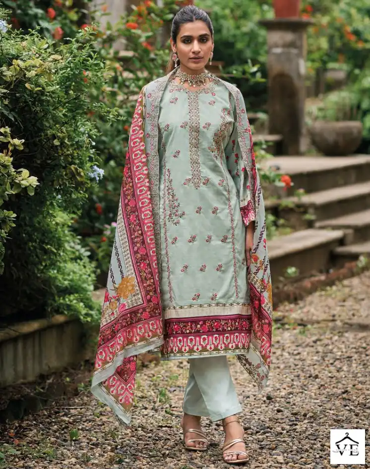 Sharaddha Bin Saeed Vol-5 Pure Cotton Wholesale Pakistani Suit Catalog — Wholesale Salwar Suits, MPA wholesale from Surat — view 1