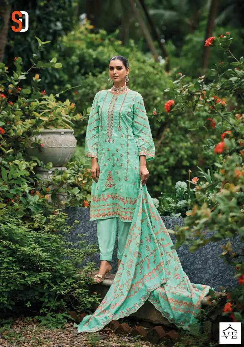 Sharaddha Bin Saeed Vol-5 Pure Cotton Wholesale Pakistani Suit Catalog — Wholesale Salwar Suits, MPA wholesale from Surat - Gallery Image 3