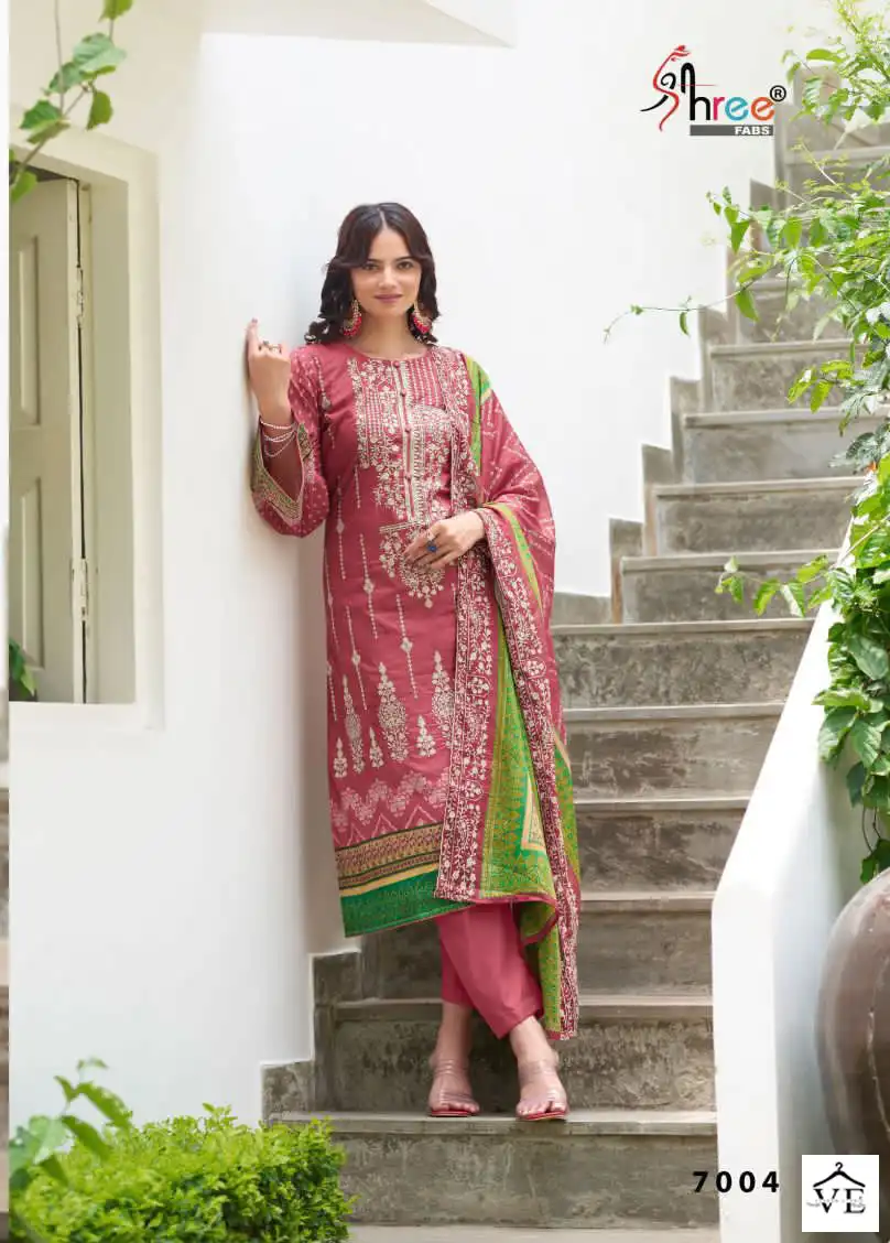 Shree Fabs Bin Saeed Lawn Collection Vol 7 Pure Lawn Wholesale Pakistani Suit Catalog — Wholesale Salwar Suits, MPA wholesale from Surat - Gallery Image 4