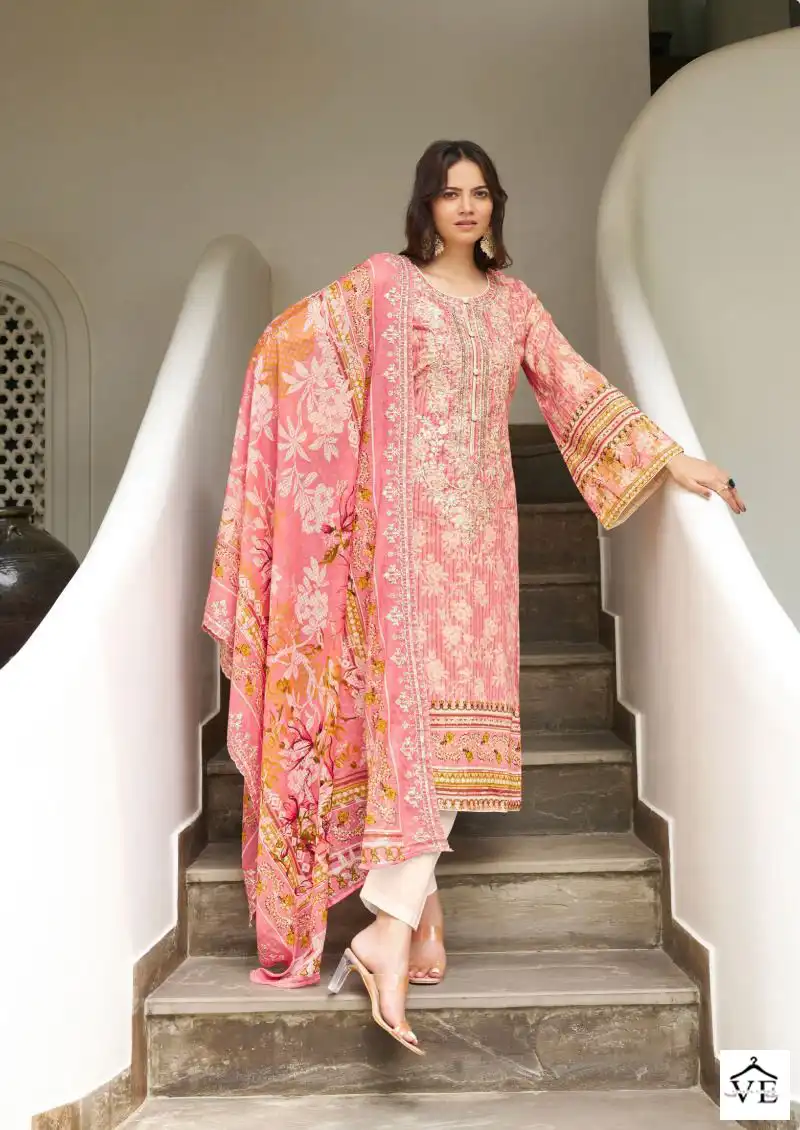 Shree Fabs Bin Saeed Lawn Collection Vol 7 Pure Lawn Wholesale Pakistani Suit Catalog — Wholesale Salwar Suits, MPA wholesale from Surat - Gallery Image 2
