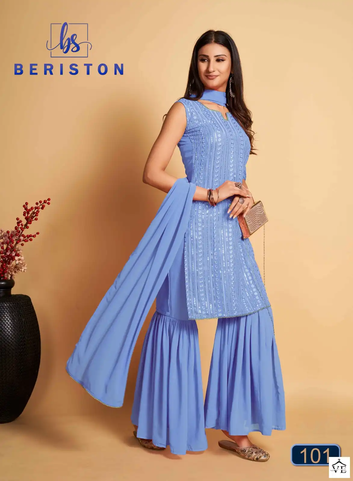 VE BS Vol 1 Georgette Wholesale Readymade Suit Catalog — Wholesale Salwar Suits, MPA wholesale from Surat - Gallery Image 3