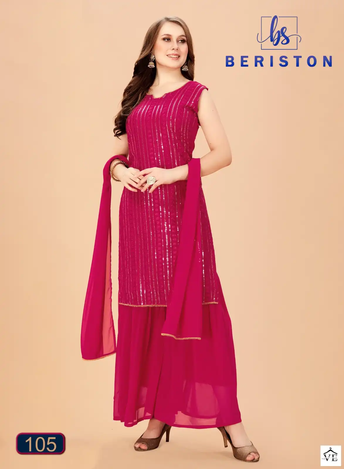 VE BS Vol 1 Georgette Wholesale Readymade Suit Catalog — Wholesale Salwar Suits, MPA wholesale from Surat - Gallery Image 7
