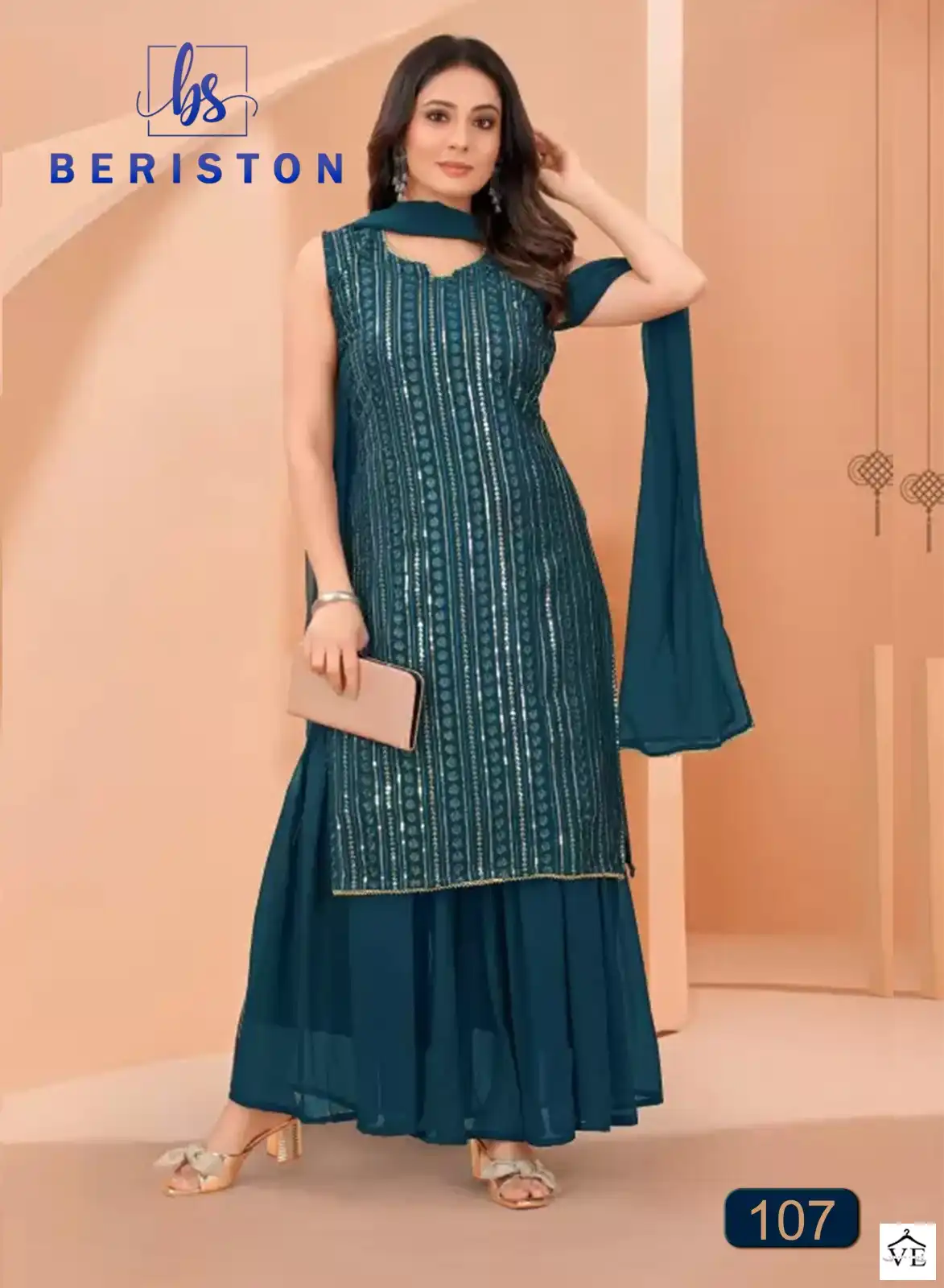 VE BS Vol 1 Georgette Wholesale Readymade Suit Catalog — Wholesale Salwar Suits, MPA wholesale from Surat - Gallery Image 2