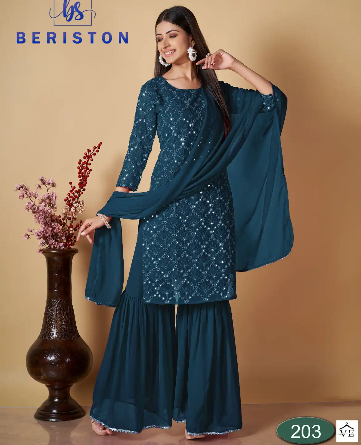 Beriston BS Vol 2 Georgette Wholesale Readymade Suits Catalog — Wholesale Salwar Suits, MPA wholesale from Surat — view 1