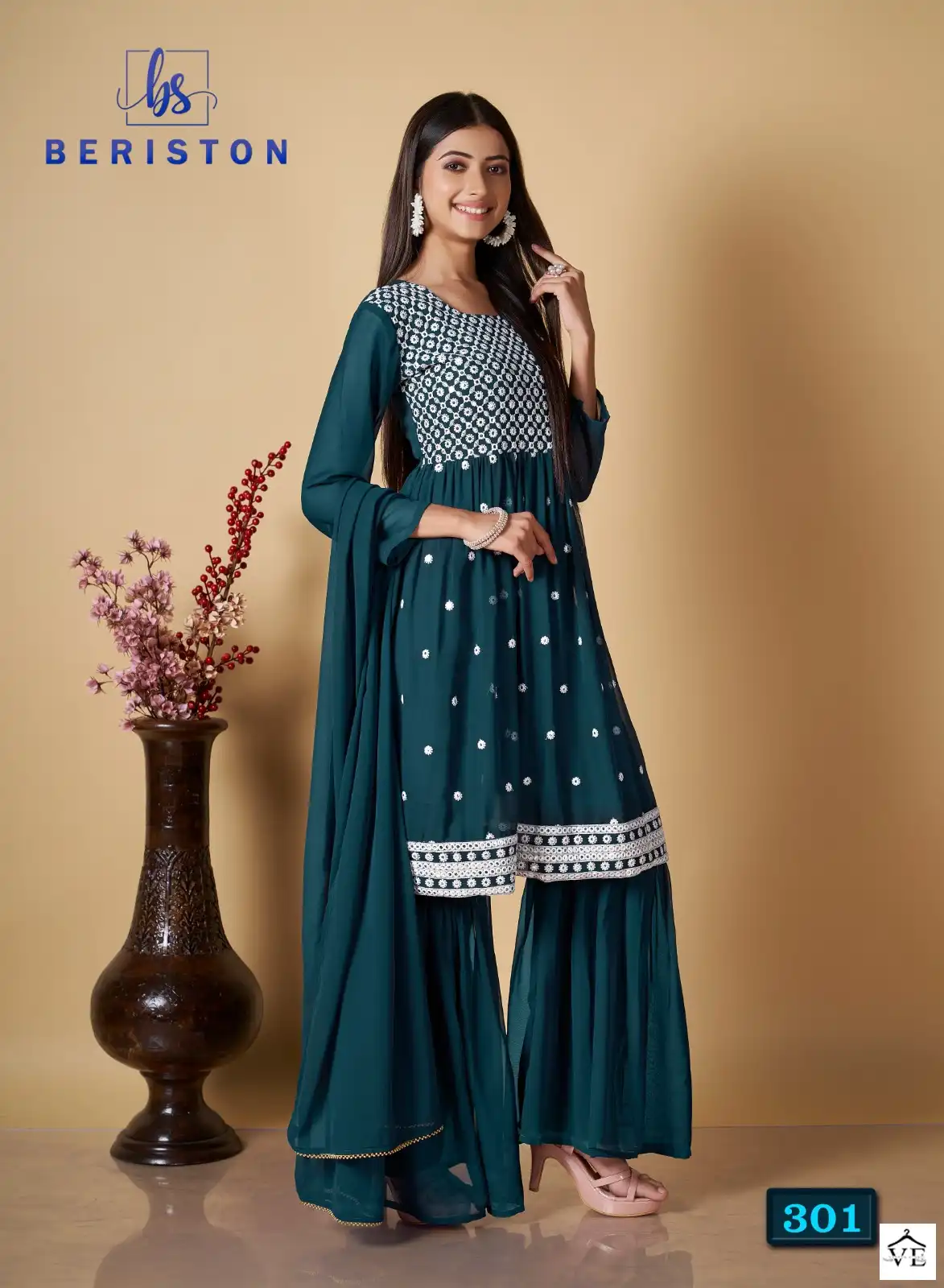 Beriston Bs Vol 3 Georgette Wholesale Readymade Sharara Suits Catalog — Wholesale Salwar Suits, MPA wholesale from Surat - Gallery Image 2