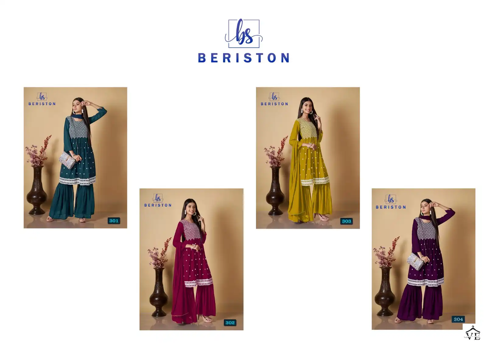Beriston Bs Vol 3 Georgette Wholesale Readymade Sharara Suits Catalog — Wholesale Salwar Suits, MPA wholesale from Surat — view 5