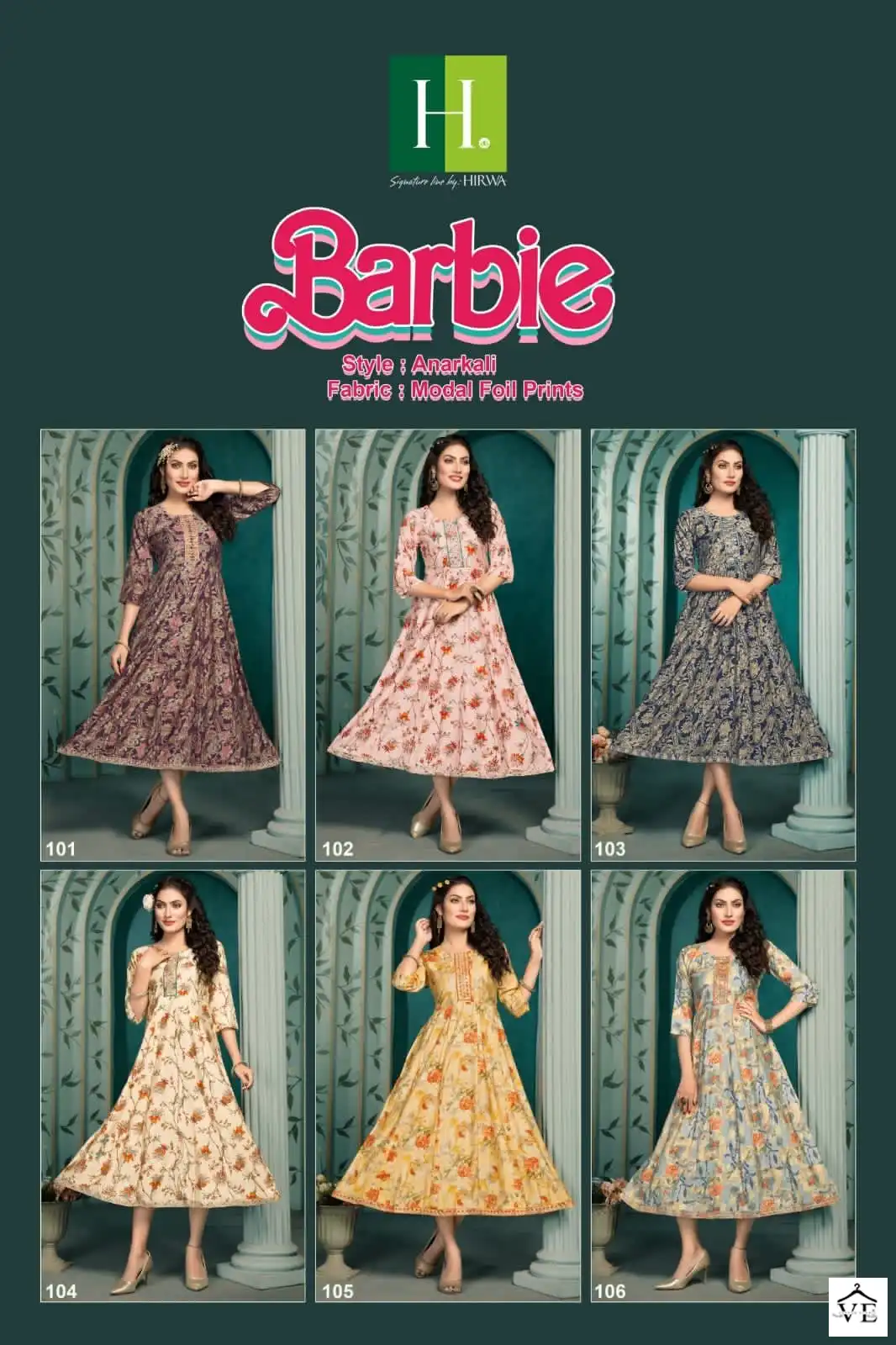 Hirwa Barbie Heavy Modal Wholesale Anarkali Kurti Catalog — Wholesale Kurtis, MPA wholesale from Surat — view 7