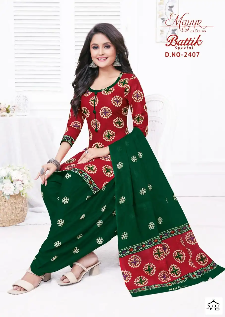 Mayur Batik Vol 24 Cotton Wholesale Salwar Suit Catalog — Wholesale Salwar Suits, Mayur Dress wholesale from Surat - Gallery Image 2