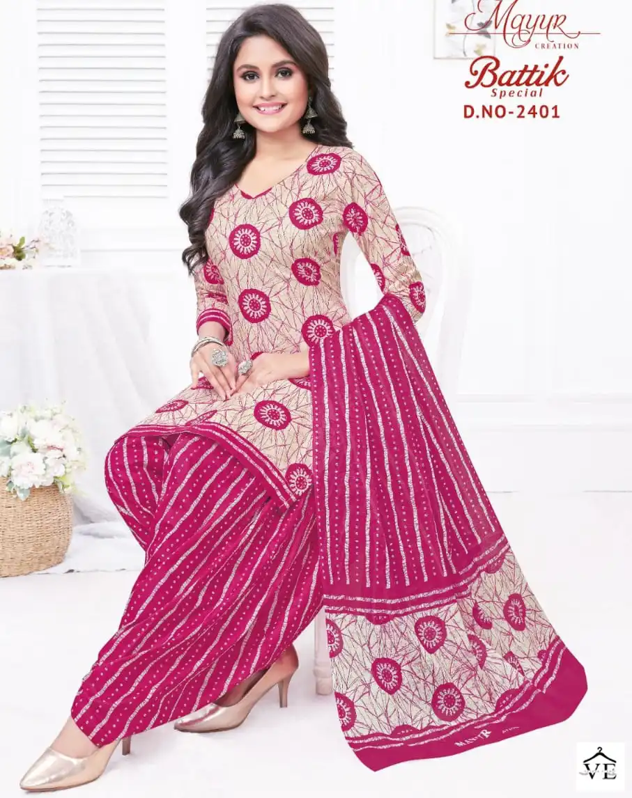 Mayur Batik Vol 24 Cotton Wholesale Salwar Suit Catalog — Wholesale Salwar Suits, Mayur Dress wholesale from Surat — view 1