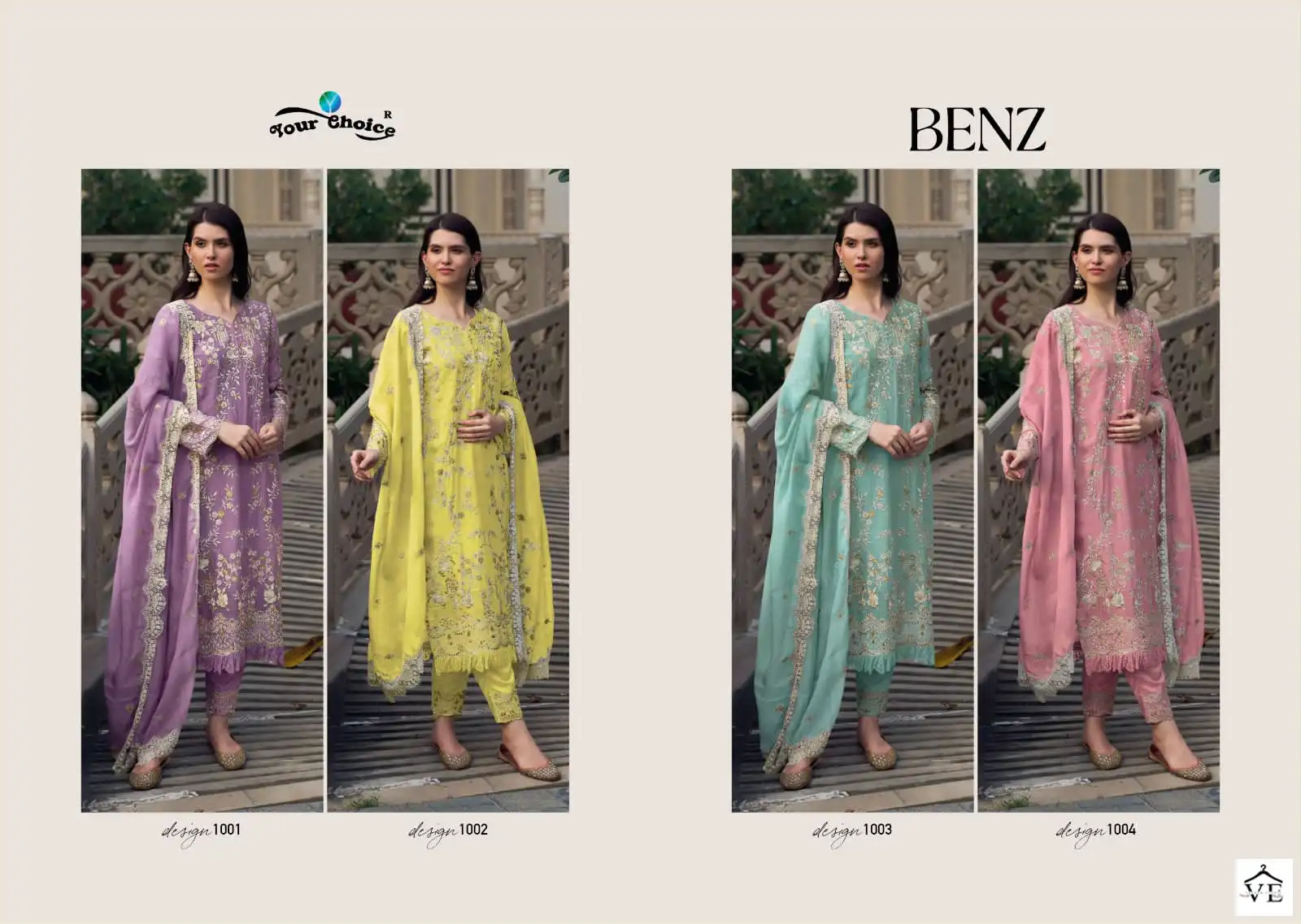 Your Choice Benz Soft Organza Wholesale Designer Suits Catalog — Wholesale Salwar Suits, MPA wholesale from Surat — view 5