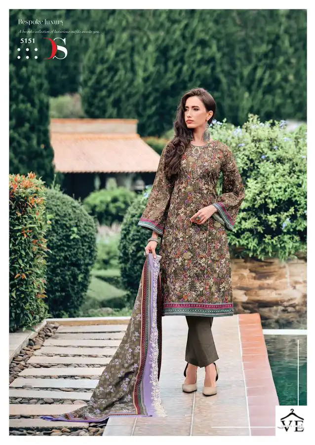 Deepsy Suits Bin Saeed Lawn 5 Pure Cotton Wholesale Pakistani Suit Catalog — Wholesale Salwar Suits, MPA wholesale from Surat - Gallery Image 3