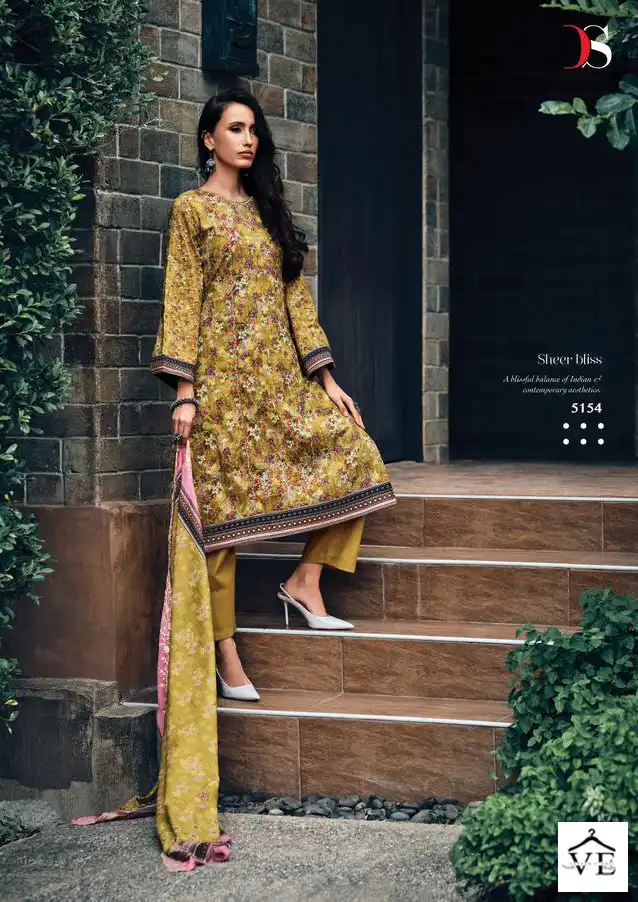Deepsy Suits Bin Saeed Lawn 5 Pure Cotton Wholesale Pakistani Suit Catalog — Wholesale Salwar Suits, MPA wholesale from Surat - Gallery Image 8