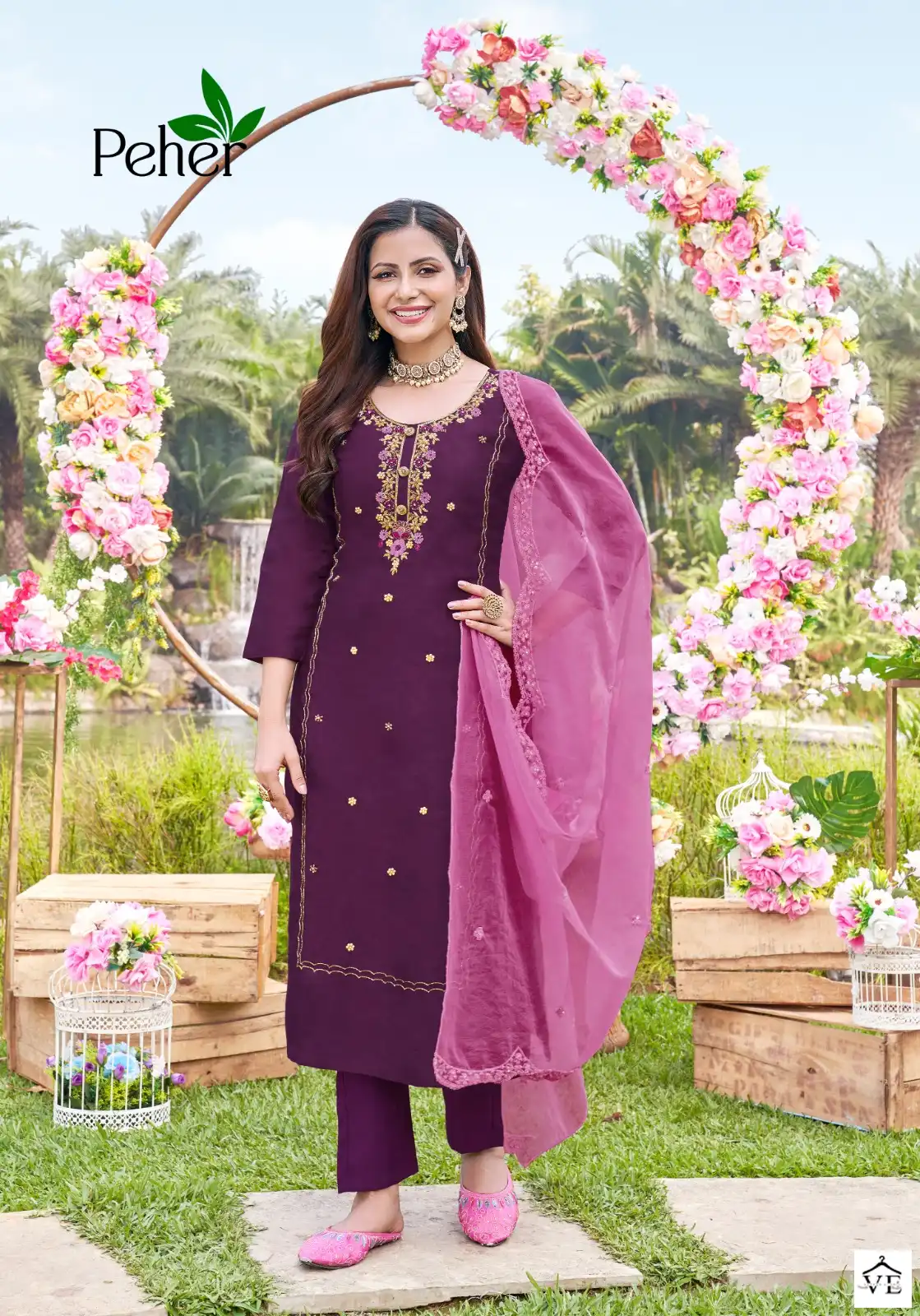 Vivils Blossom Vol 3 Modal Silk Wholesale Readymade Suits Catalog — Wholesale Salwar Suits, MPA wholesale from Surat - Gallery Image 4