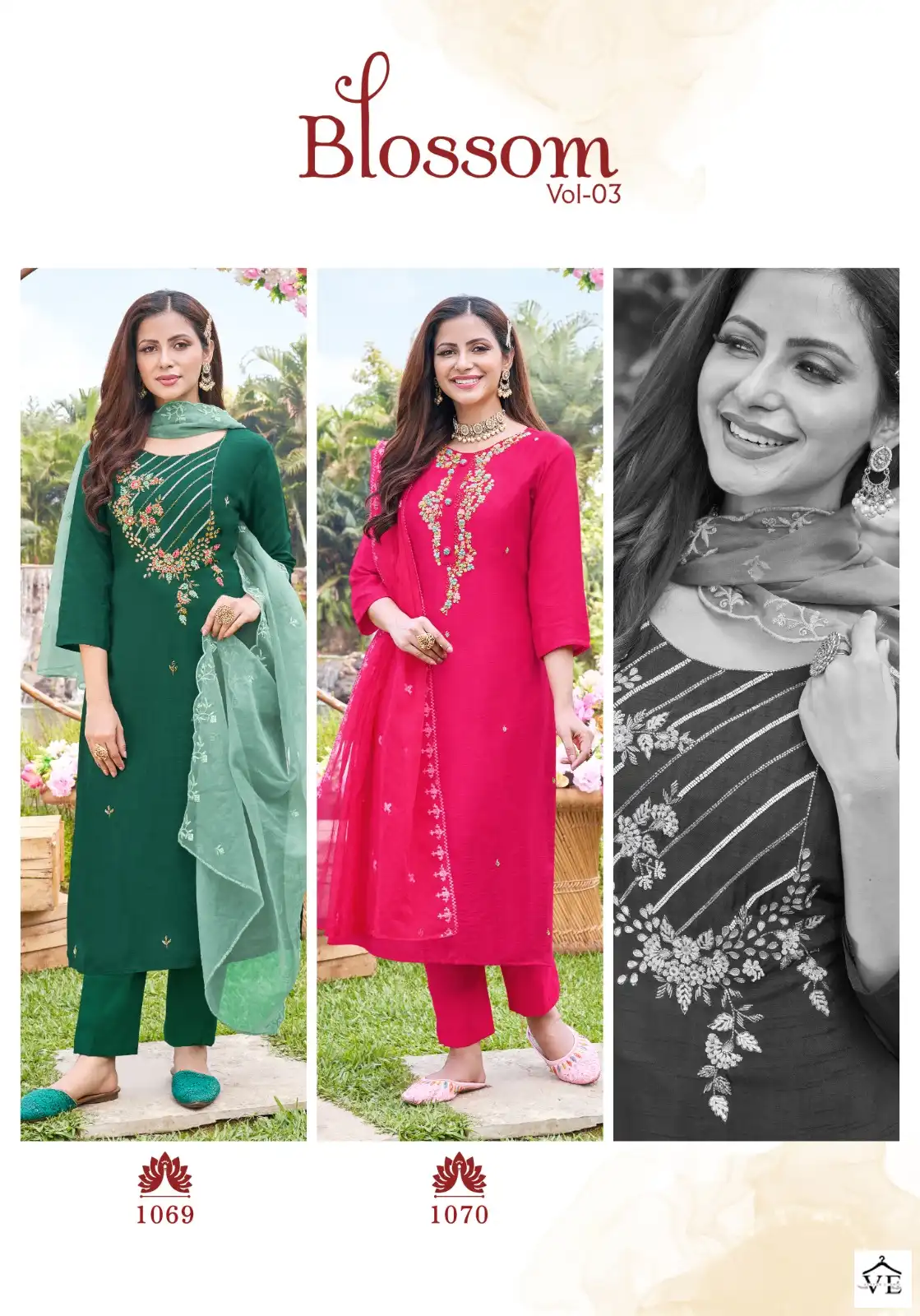 Vivils Blossom Vol 3 Modal Silk Wholesale Readymade Suits Catalog — Wholesale Salwar Suits, MPA wholesale from Surat — view 7