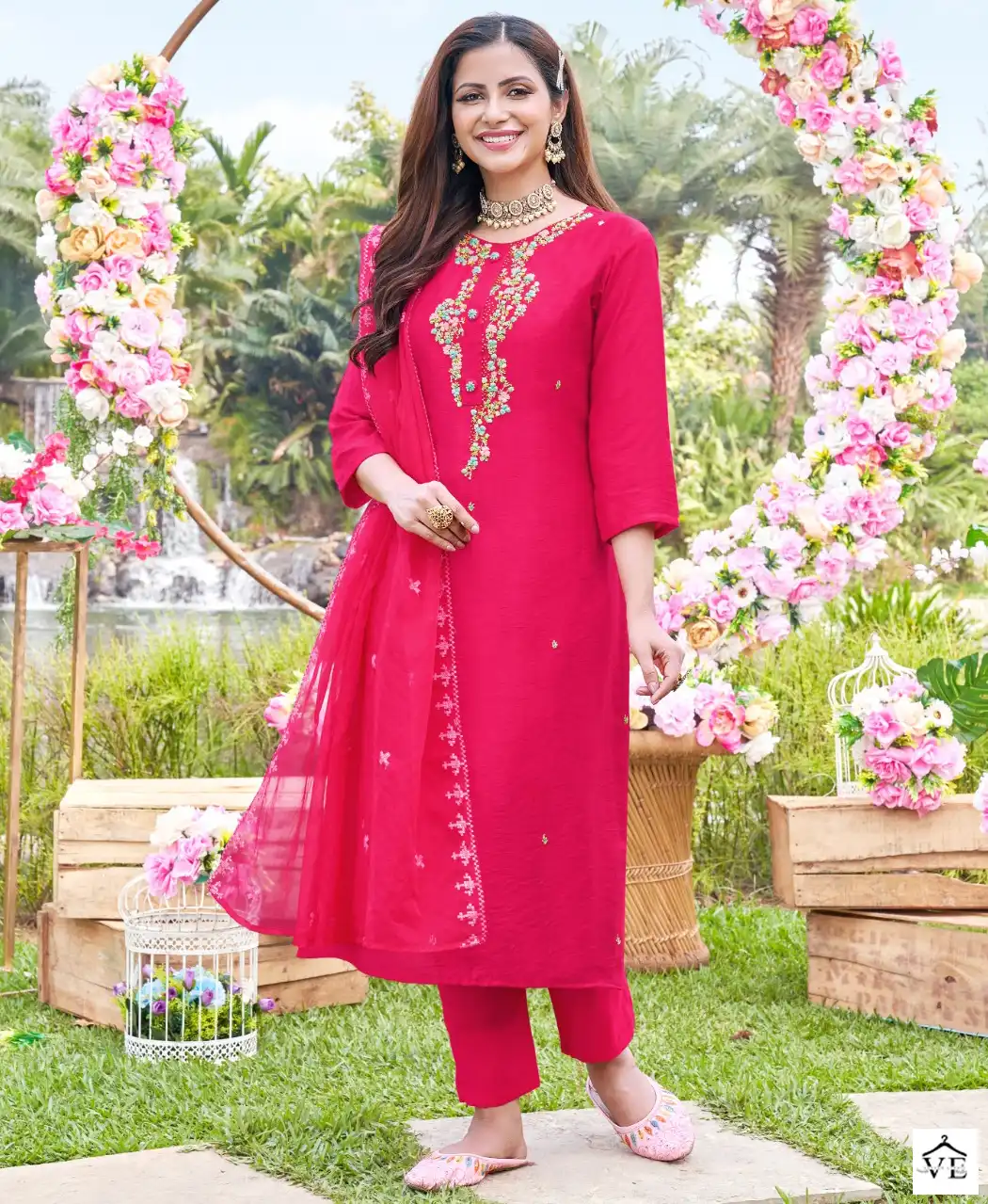 Vivils Blossom Vol 3 Modal Silk Wholesale Readymade Suits Catalog — Wholesale Salwar Suits, MPA wholesale from Surat — view 1