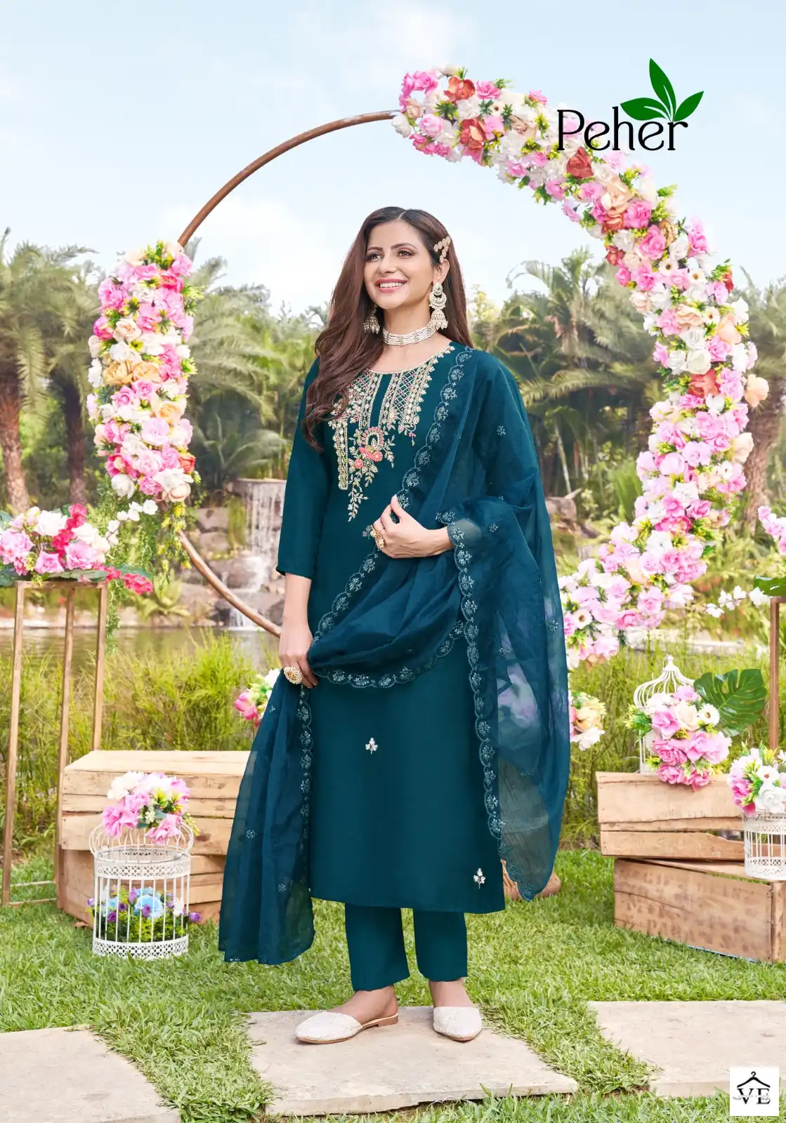 Vivils Blossom Vol 3 Modal Silk Wholesale Readymade Suits Catalog — Wholesale Salwar Suits, MPA wholesale from Surat - Gallery Image 3