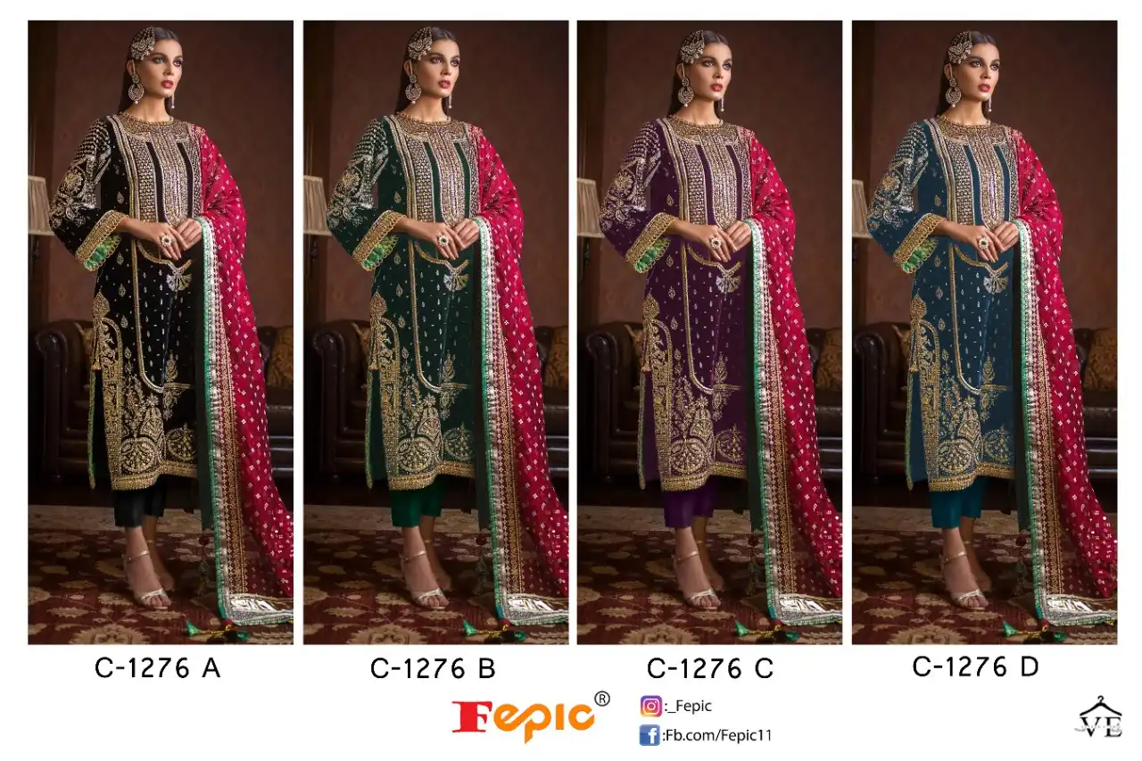Fepic C-1276 Georgette Wholesale Pakistani Suit Catalog — Wholesale Salwar Suits, MPA wholesale from Surat — view 5