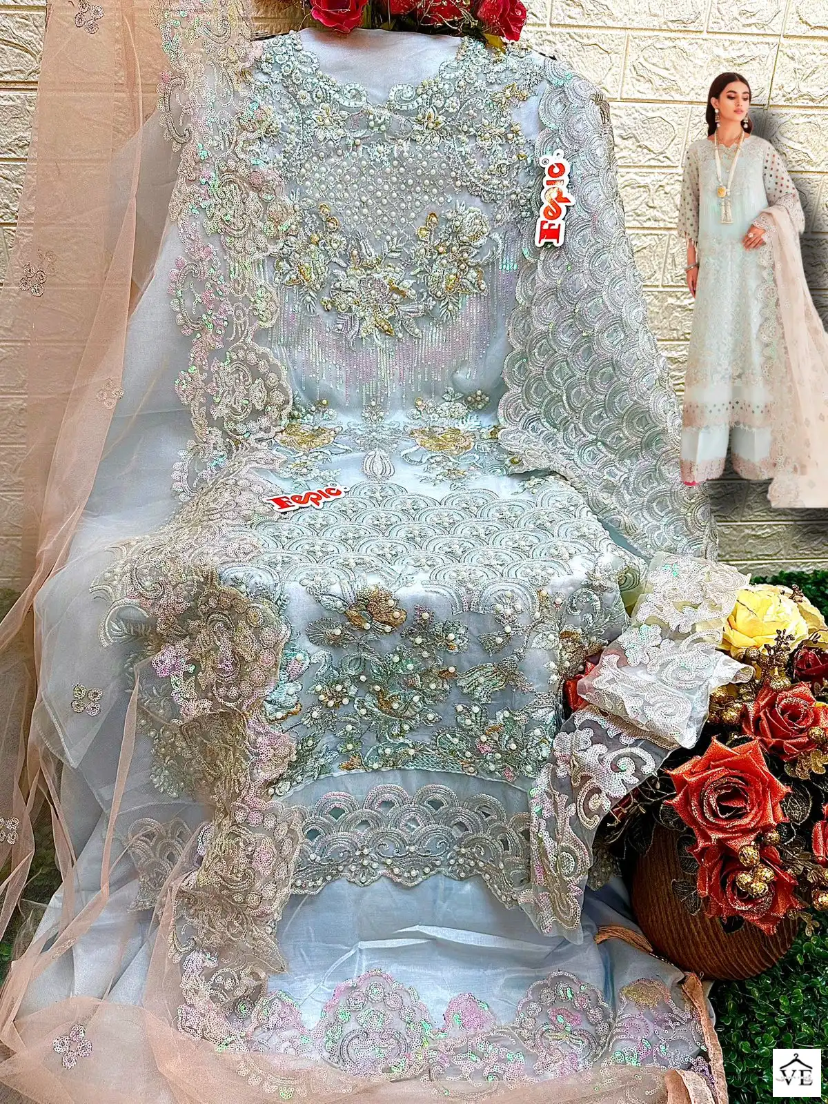 Fepic C 1281 Organza Wholesale Pakistani Salwar Suit Catalog — Wholesale Salwar Suits, MPA wholesale from Surat — view 2