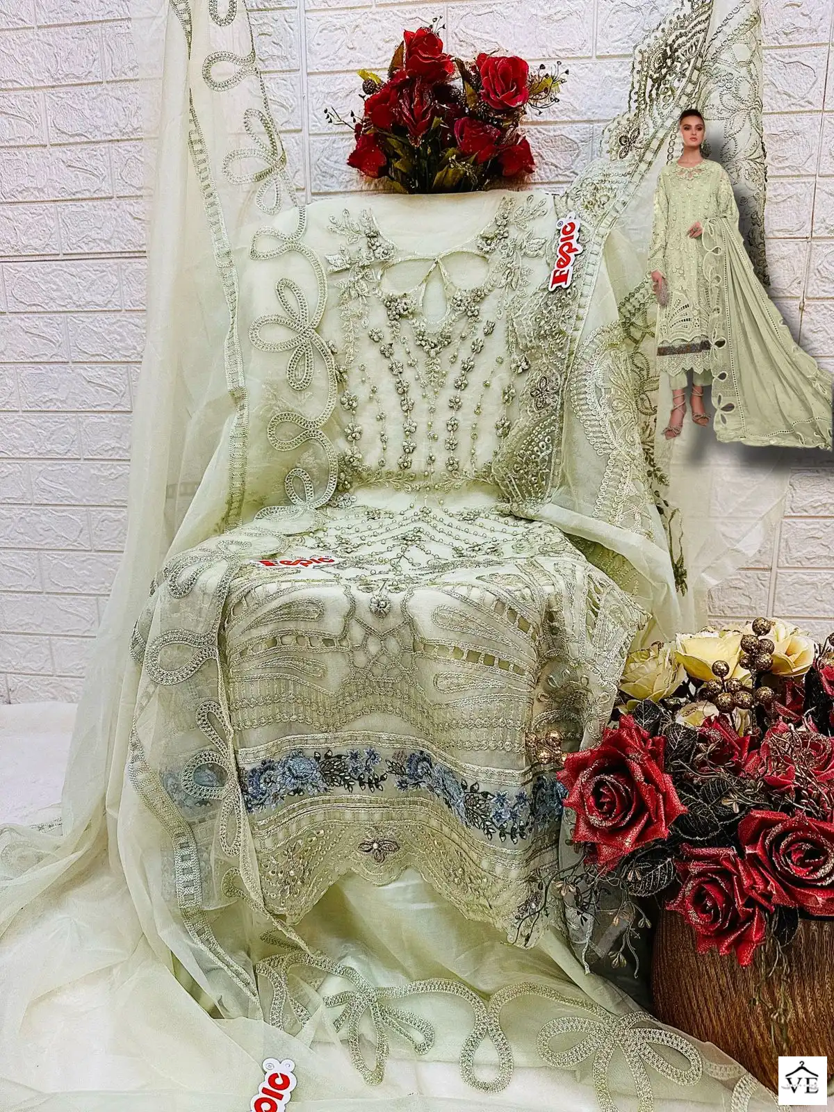 Fepic C-1288 Organza Wholesale Pakistani Suit Catalog — Wholesale Salwar Suits, MPA wholesale from Surat - Gallery Image 6