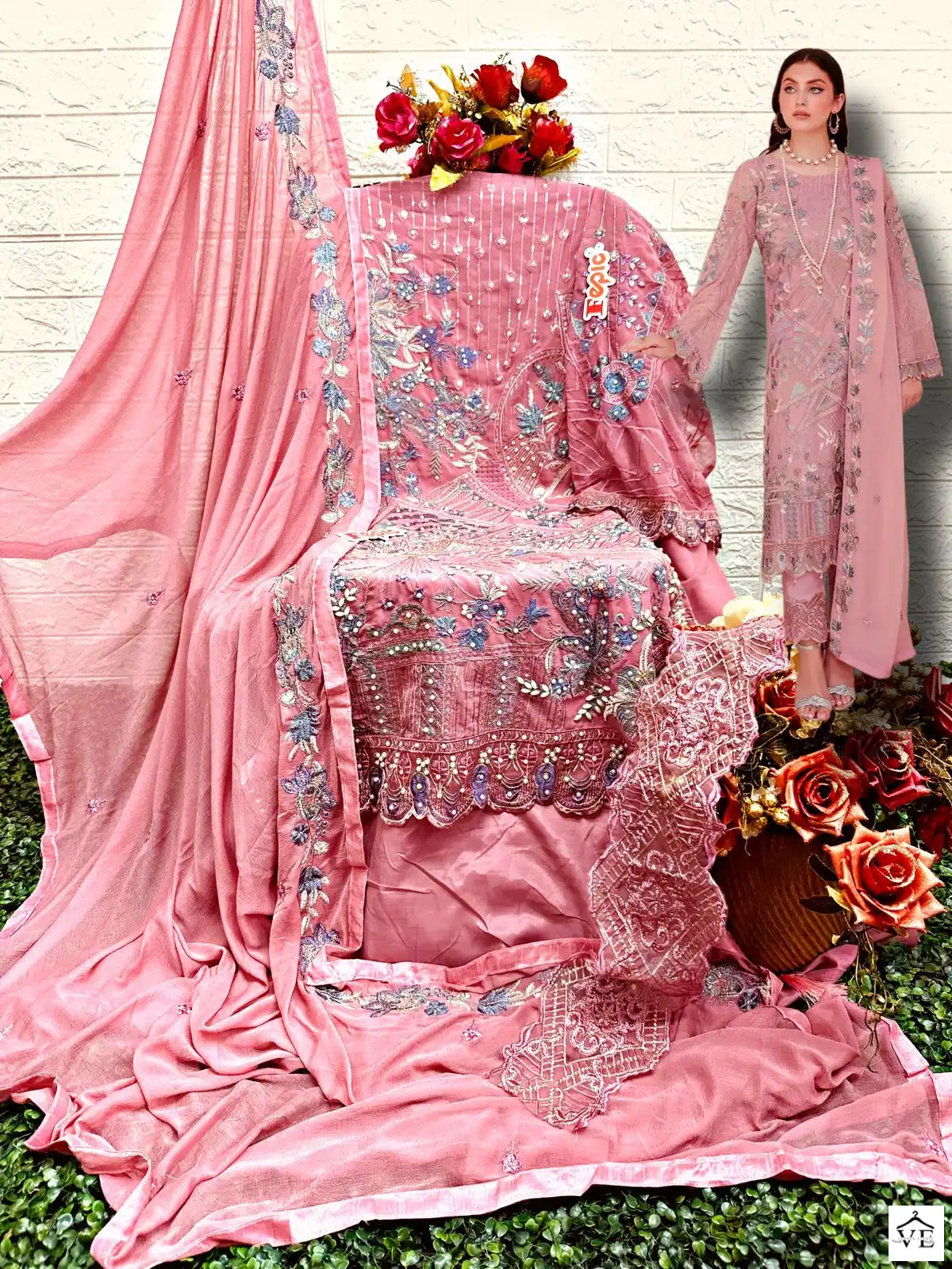 Fepic C-1537 Georgette Wholesale Pakistani Suit — Wholesale Salwar Suits, MPA wholesale from Surat — view 2
