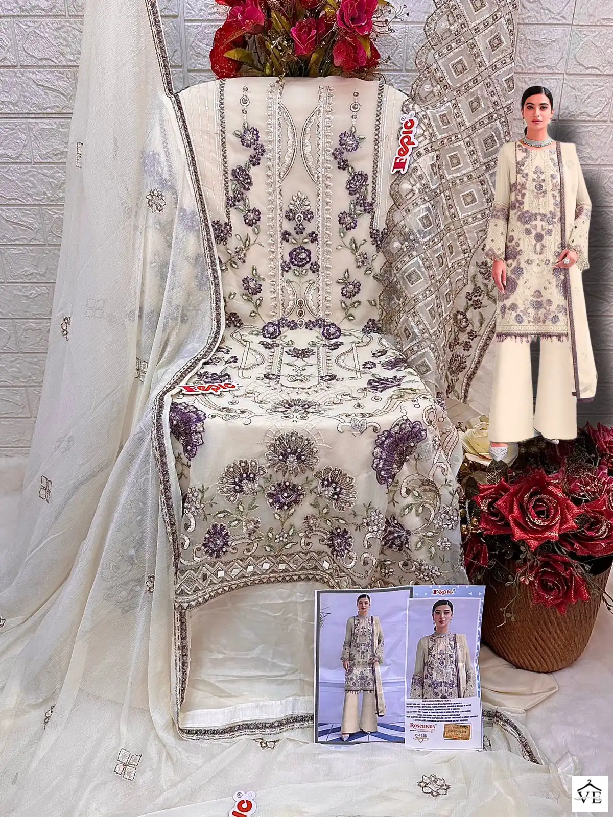 Fepic C-1625 Georgette Wholesale Pakistani Suit — Wholesale Salwar Suits, MPA wholesale from Surat — view 2