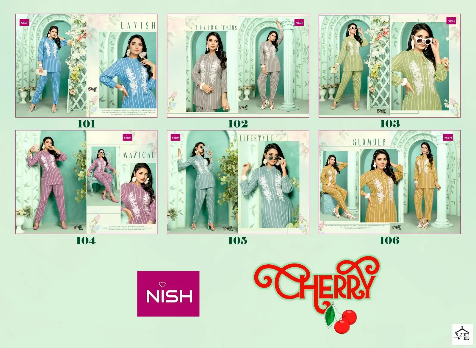 Nish Cherry Rayon Wholesale Top With Pant Cord Sets Catalog — Wholesale Kurtis, MPA wholesale from Surat — view 7
