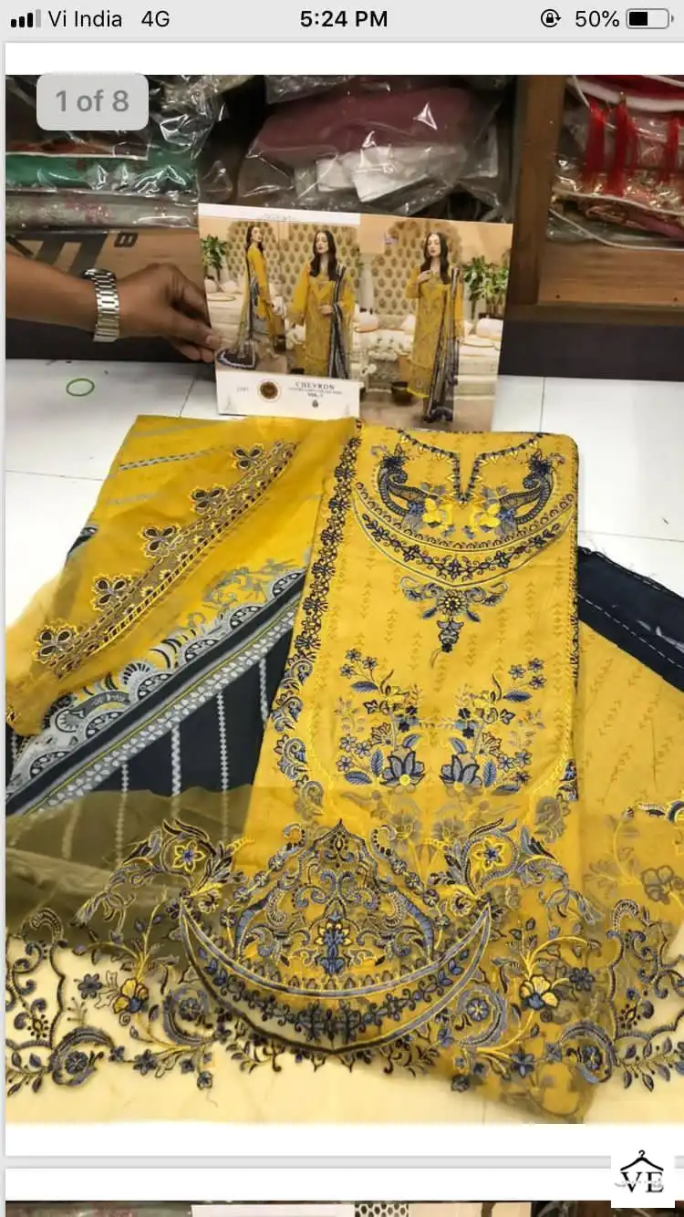 Shree Fabs Chevron Luxury Lawn Collection Vol 7 Lawn Cotton Wholesale Pakistani Salwar Suit Catalog — Wholesale Salwar Suits, MPA wholesale from Surat — view 2