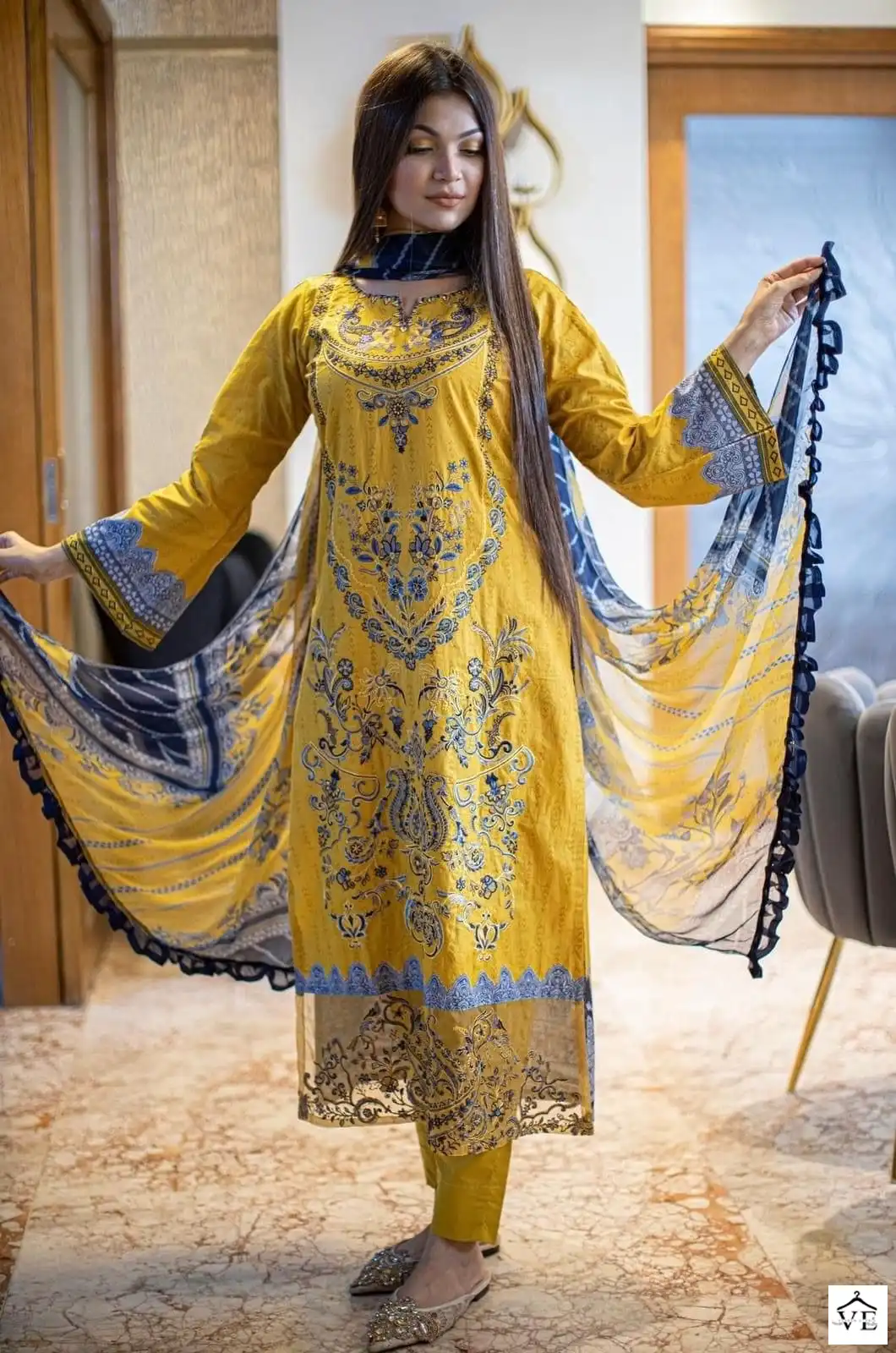 Shree Fabs Chevron Luxury Lawn Collection Vol 7 Lawn Cotton Wholesale Pakistani Salwar Suit Catalog — Wholesale Salwar Suits, MPA wholesale from Surat — view 3