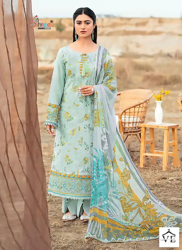 Shree Fabs Chevron Luxury Lawn Collection Vol 17 Lawn Cotton Wholesale Designer Pakistani Salwar Suit Catalog — Wholesale Salwar Suits, MPA wholesale from Surat - Gallery Image 3
