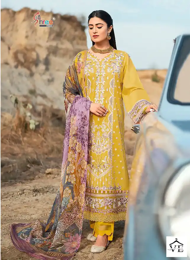 Shree Fabs Chevron Luxury Lawn Collection Vol 17 Lawn Cotton Wholesale Designer Pakistani Salwar Suit Catalog — Wholesale Salwar Suits, MPA wholesale from Surat - Gallery Image 8