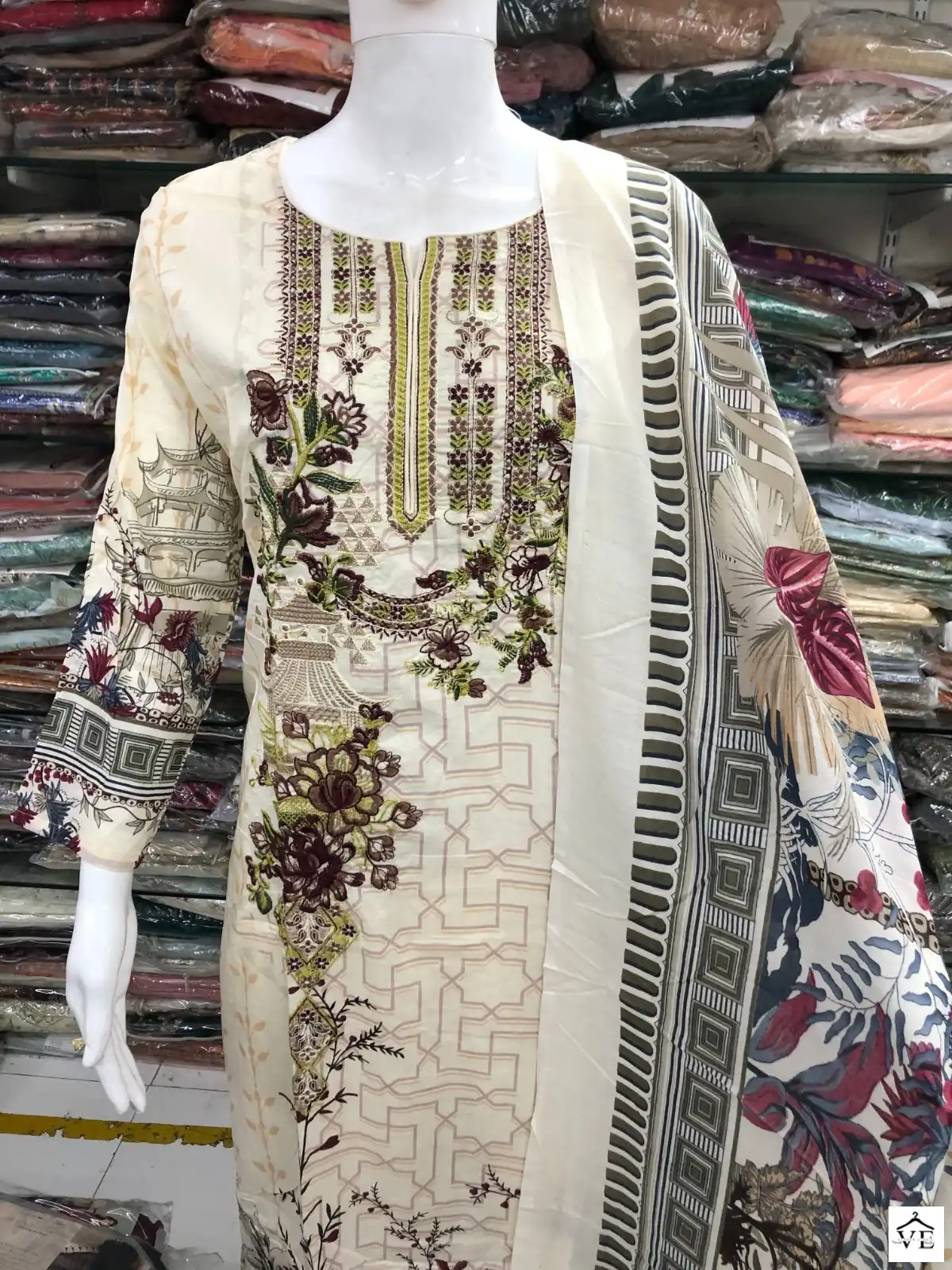 Sharaddha Mahgul Chevron Vol 1 Lawn Cotton Wholesale Pakistani Suit Catalog — Wholesale Salwar Suits, MPA wholesale from Surat - Gallery Image 2