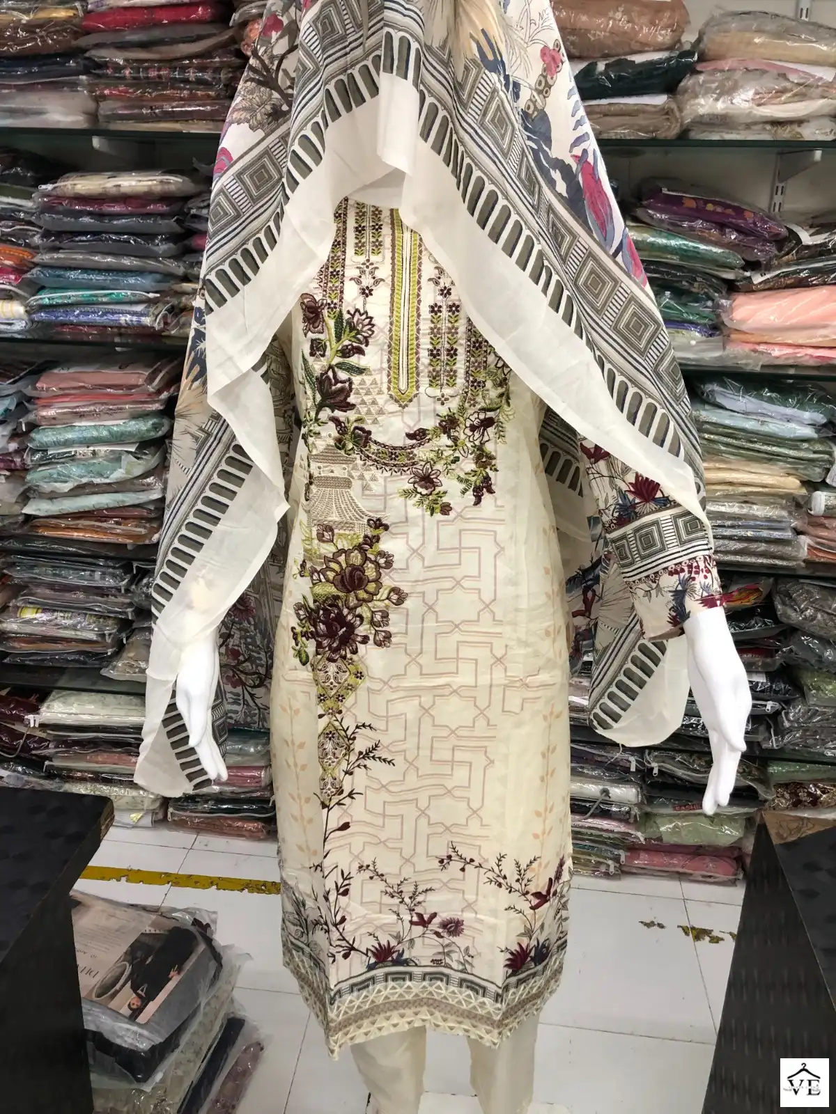 Sharaddha Mahgul Chevron Vol 1 Lawn Cotton Wholesale Pakistani Suit Catalog — Wholesale Salwar Suits, MPA wholesale from Surat - Gallery Image 3