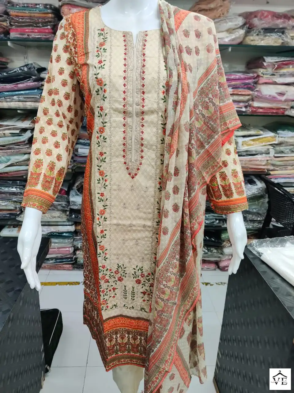 Sharaddha Mahgul Chevron Vol 1 Lawn Cotton Wholesale Pakistani Suit Catalog — Wholesale Salwar Suits, MPA wholesale from Surat - Gallery Image 5
