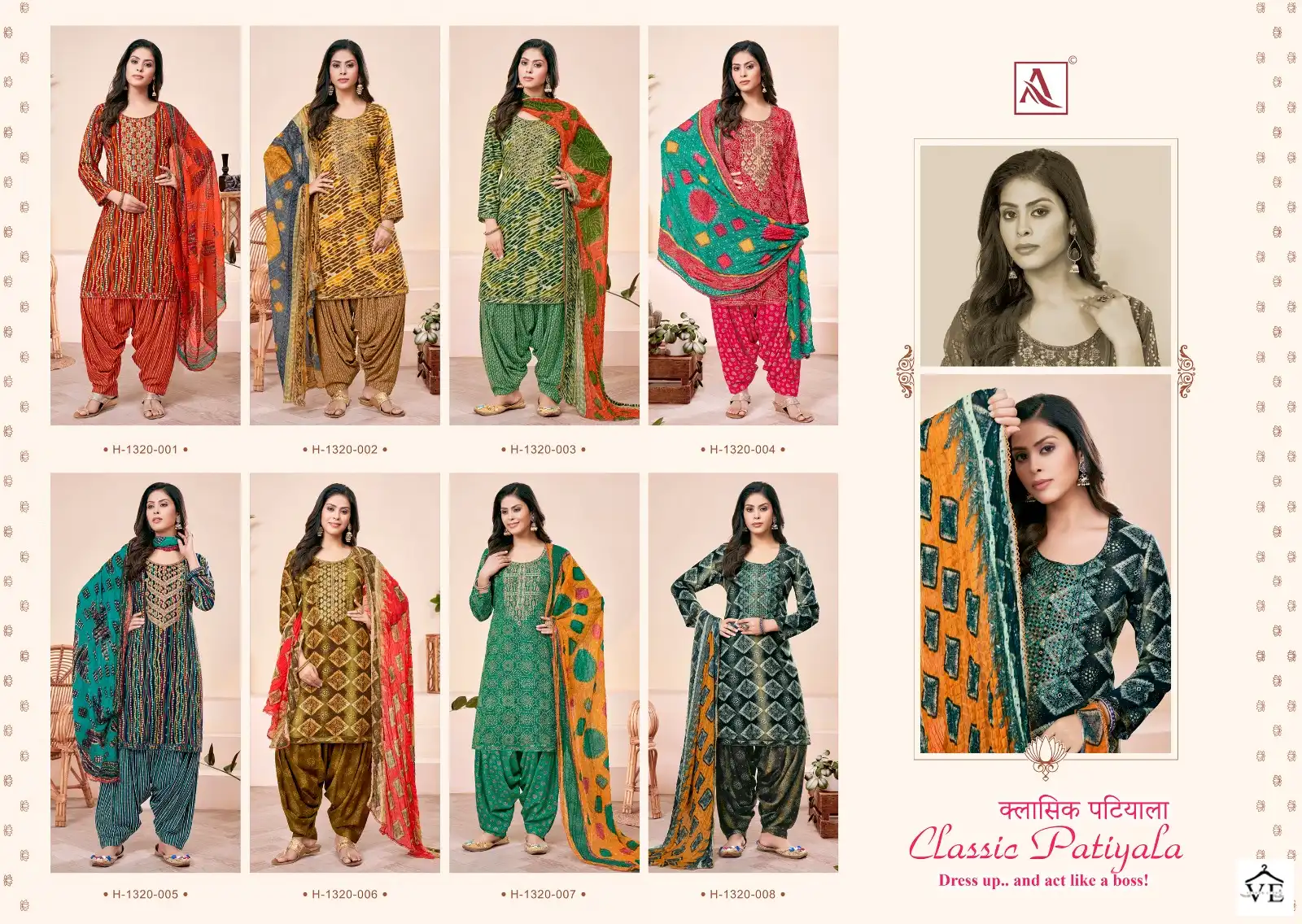 Alok Suits Classic Patiyala Viscose Wholesale Fancy Swarovski Work Salwar Suit Catalog — Wholesale Salwar Suits, MPA wholesale from Surat — view 9