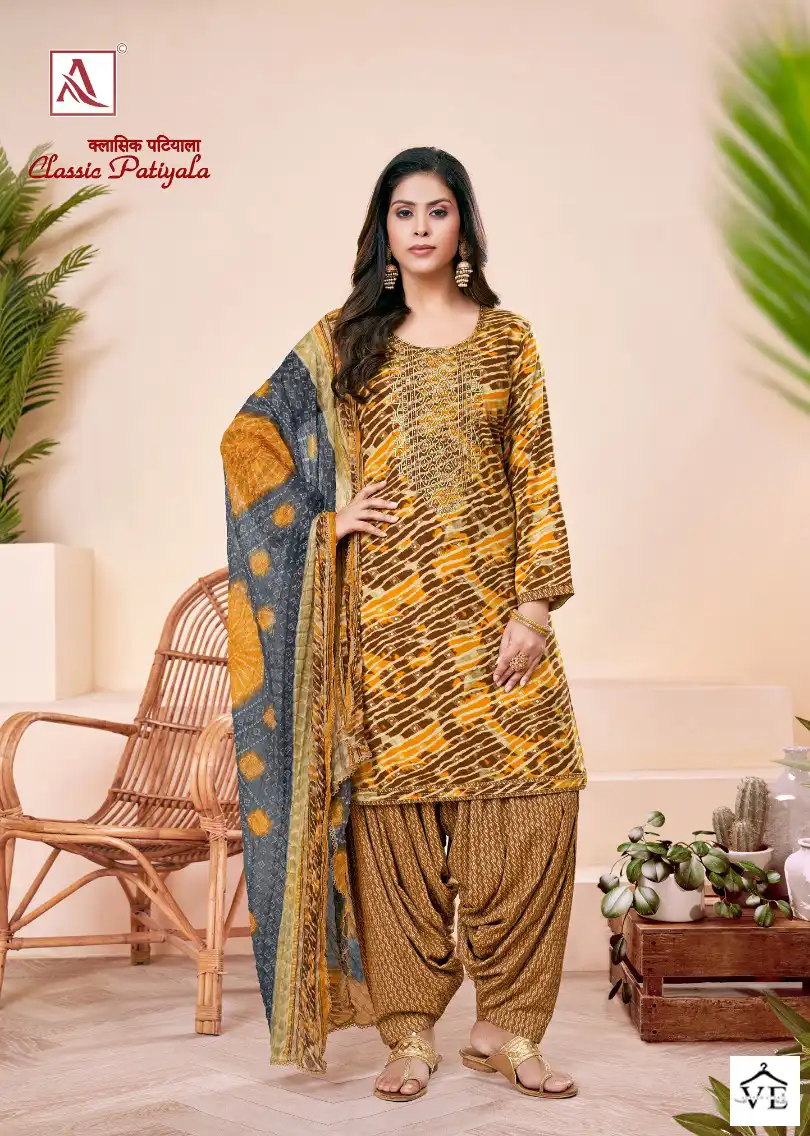 Alok Suits Classic Patiyala Viscose Wholesale Fancy Swarovski Work Salwar Suit Catalog — Wholesale Salwar Suits, MPA wholesale from Surat - Gallery Image 7
