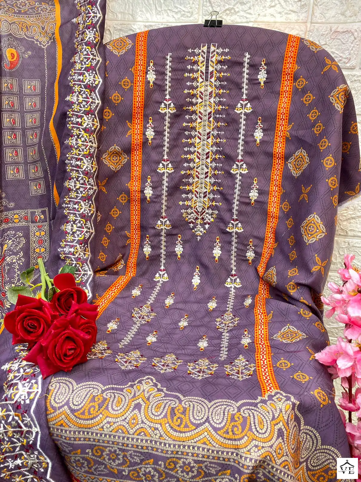 Crimson Cr-102 Cambric Cotton Wholesale Pakistani Suit Catalog — Wholesale Salwar Suits, MPA wholesale from Surat - Gallery Image 4