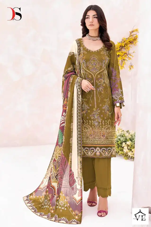 Deepsy Suits Cheveron Lawn 8 Pure Cotton Wholesale Pakistani Salwar Suit Catalog — Wholesale Salwar Suits, MPA wholesale from Surat - Gallery Image 5
