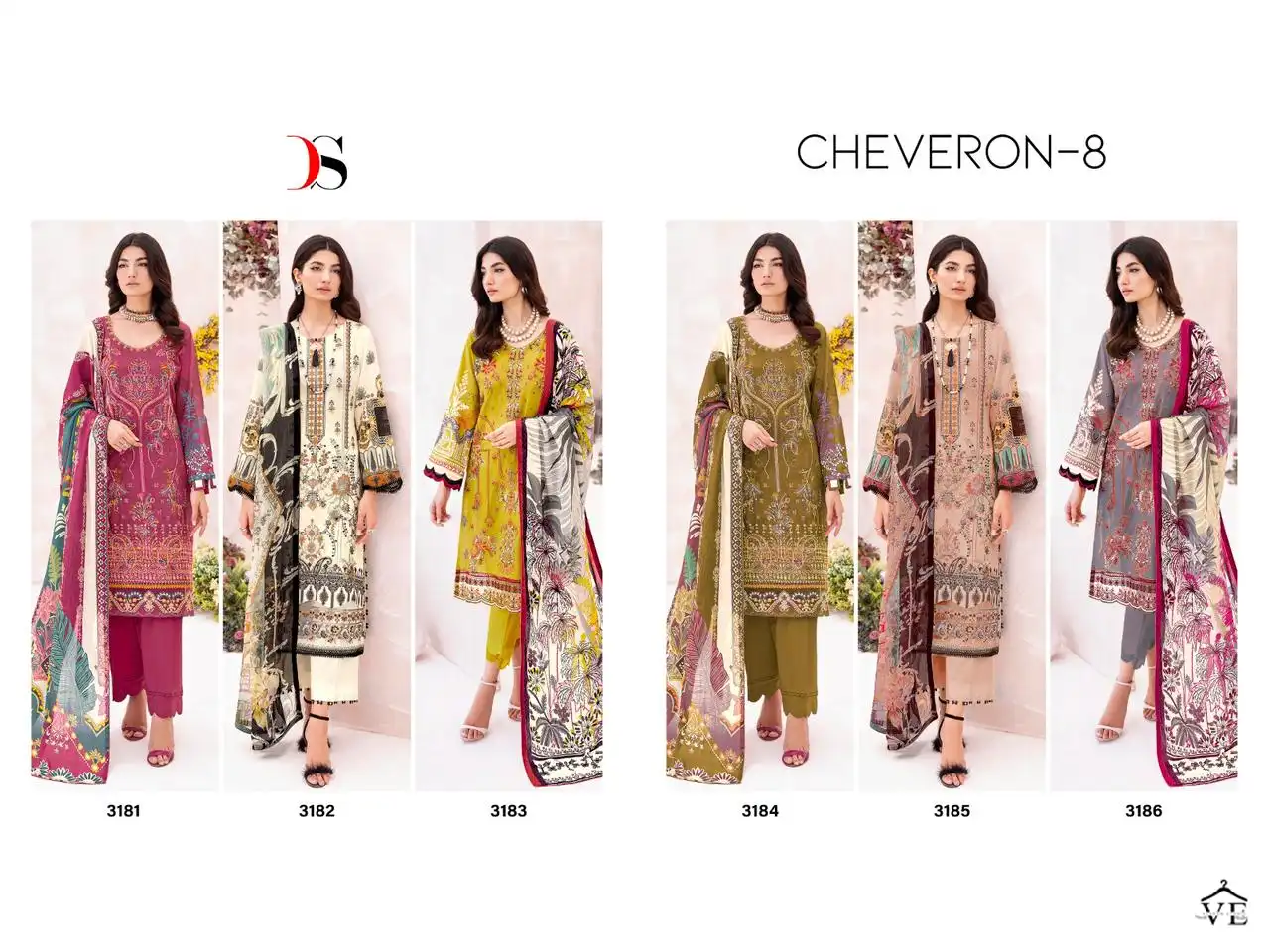 Deepsy Suits Cheveron Lawn 8 Pure Cotton Wholesale Pakistani Salwar Suit Catalog — Wholesale Salwar Suits, MPA wholesale from Surat — view 7