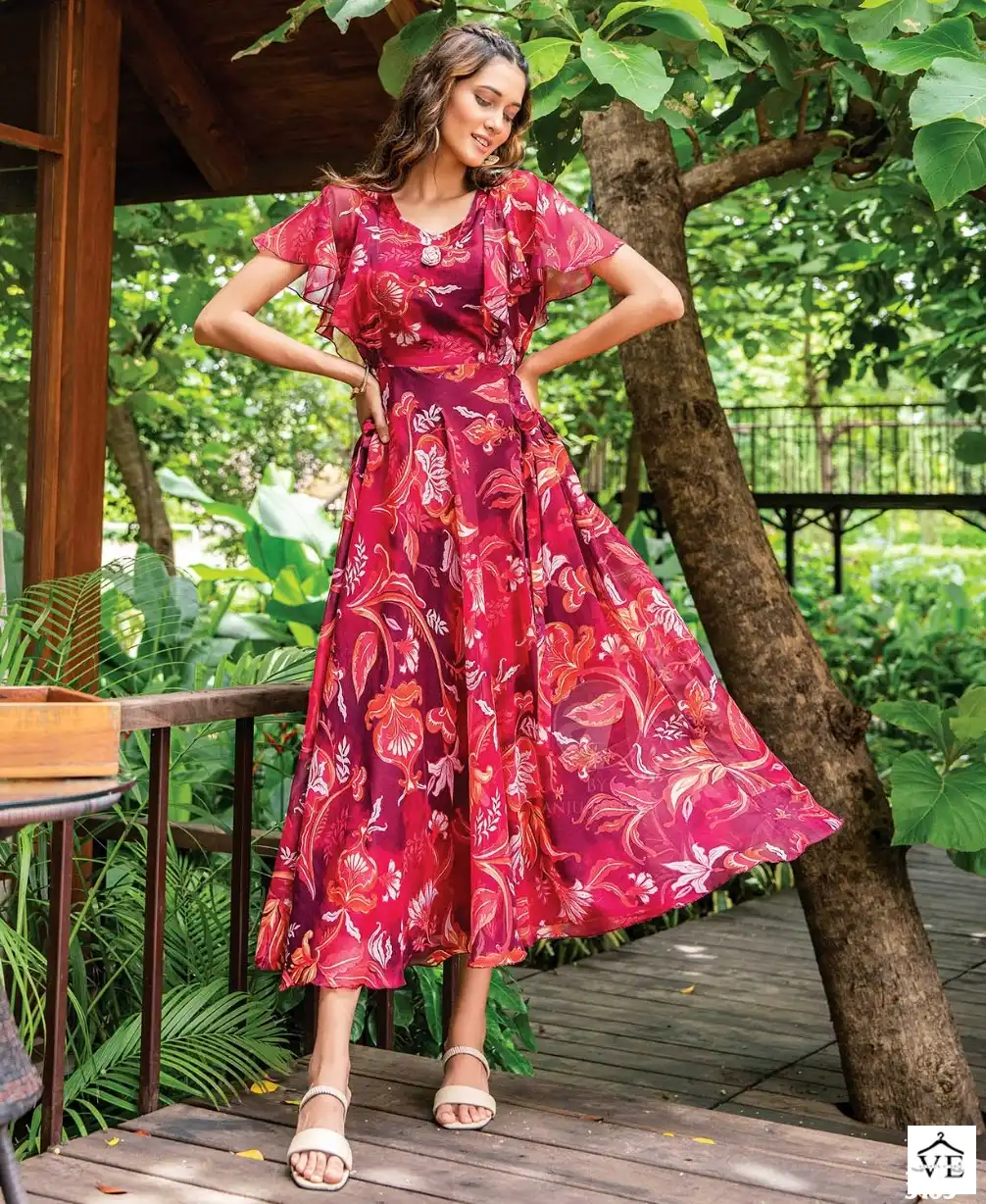 Anju Fabrics Coral Charm Vol 3 Viscose Premium Chiffon Wholesale One Piece Catalog — Wholesale Kurtis, MPA wholesale from Surat — view 1