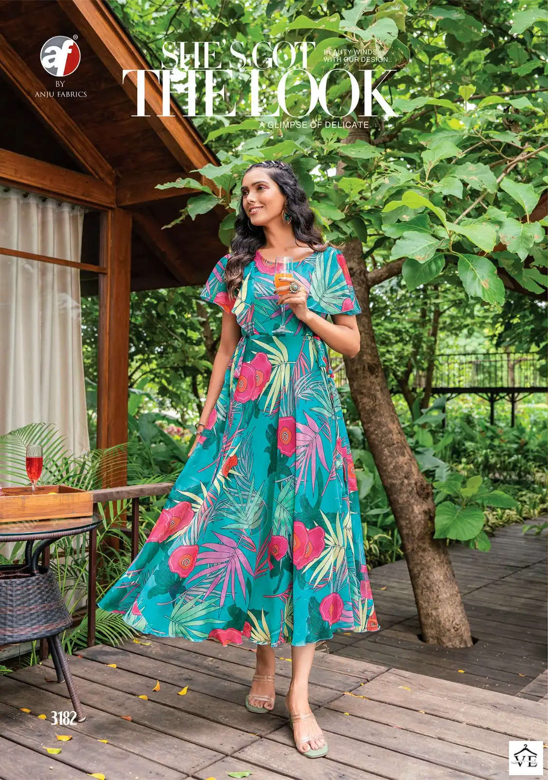 Anju Fabrics Coral Charm Vol 3 Viscose Premium Chiffon Wholesale One Piece Catalog — Wholesale Kurtis, MPA wholesale from Surat - Gallery Image 3