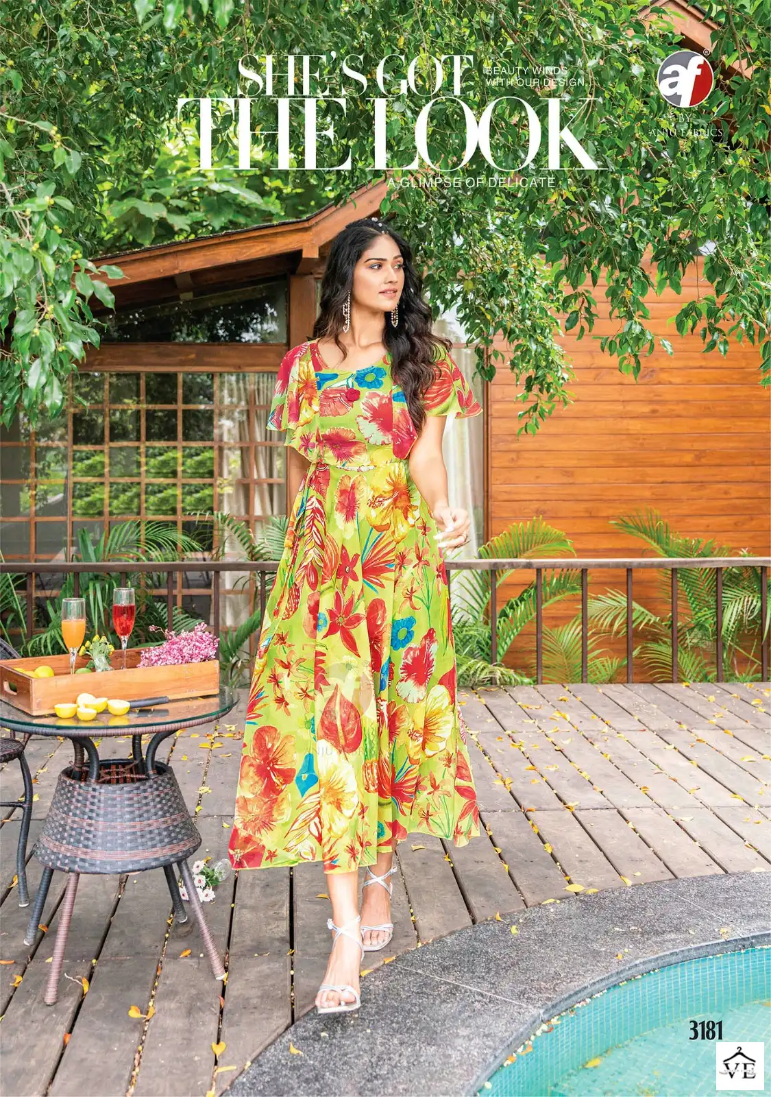 Anju Fabrics Coral Charm Vol 3 Viscose Premium Chiffon Wholesale One Piece Catalog — Wholesale Kurtis, MPA wholesale from Surat - Gallery Image 4