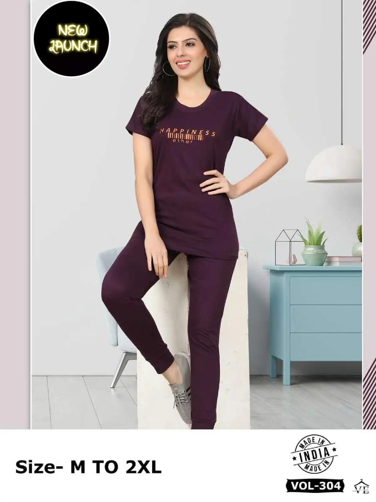 Summer Special 304 Heavy Shinker Hosiery Cotton Wholesale Night Suits Catalog — Wholesale, MPA wholesale from Surat — view 3